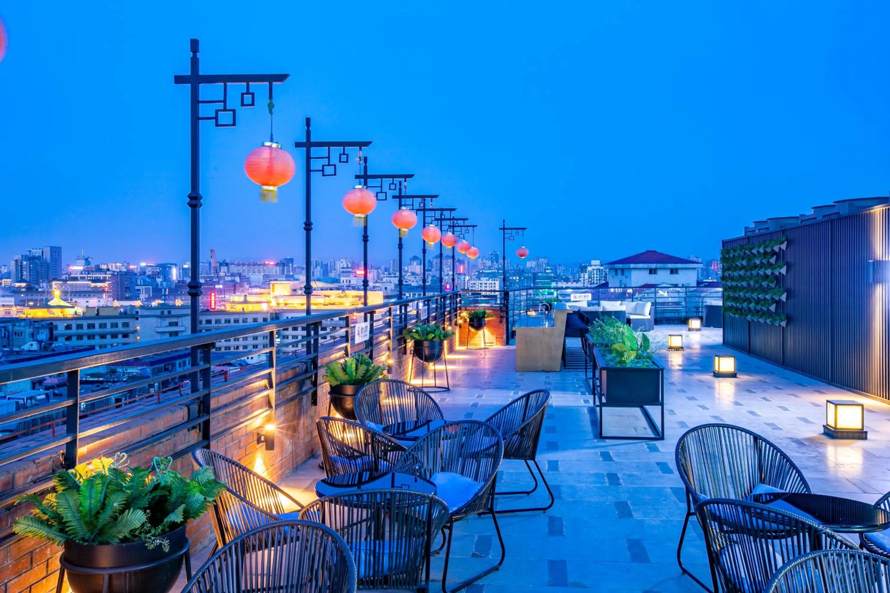 Balcony/Terrace in Jinmao Hotel Xi'an Downtown ( Bell & Drum Tower)
