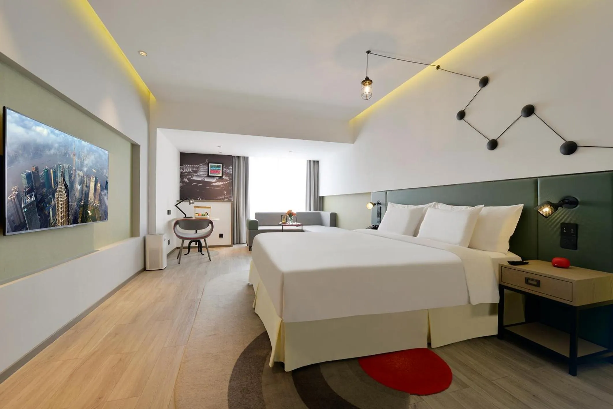 Bed in Jinmao Hotel Xi'an Downtown ( Bell & Drum Tower)