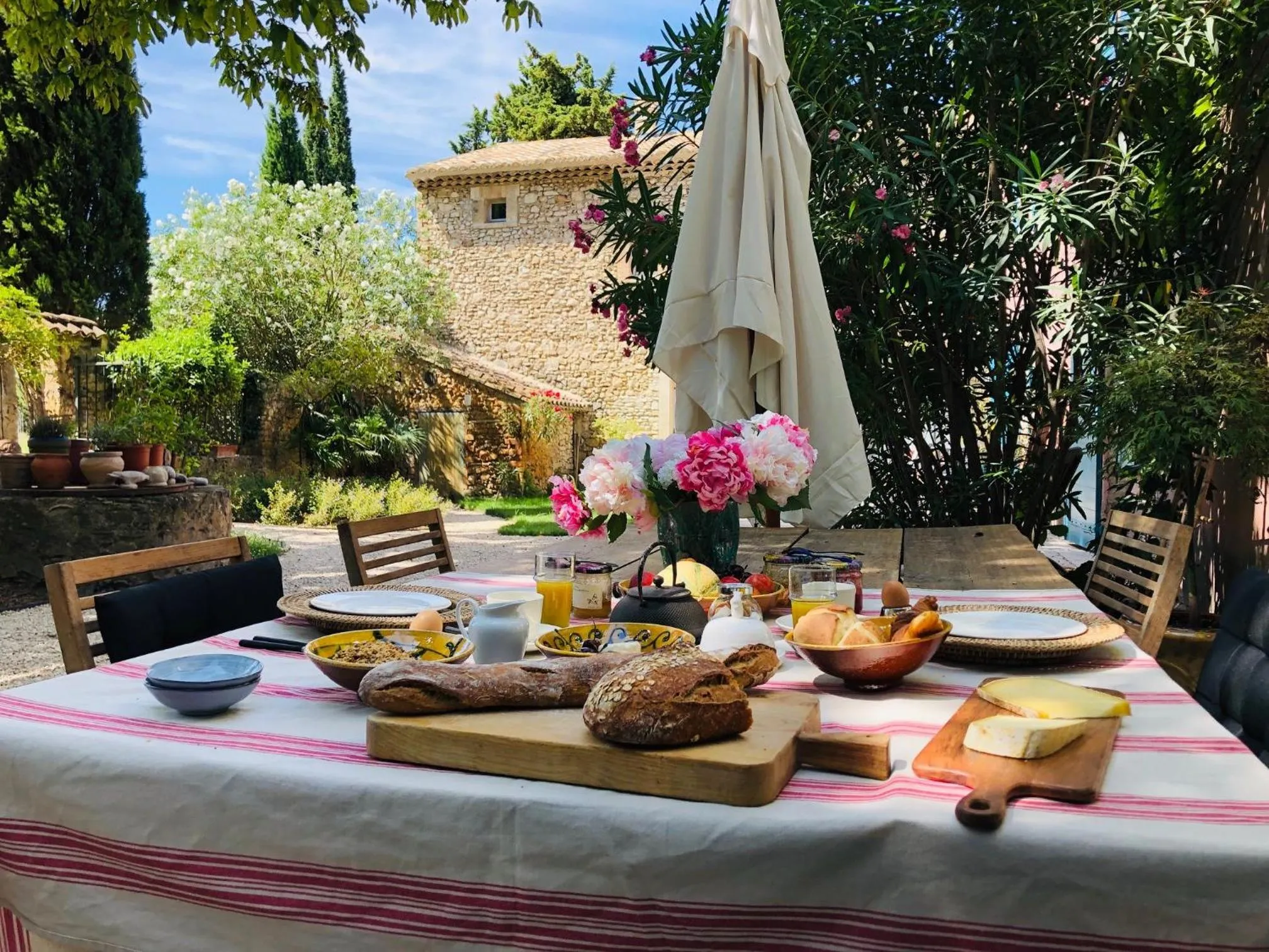 Garden view in Le Mas de la Sorgue