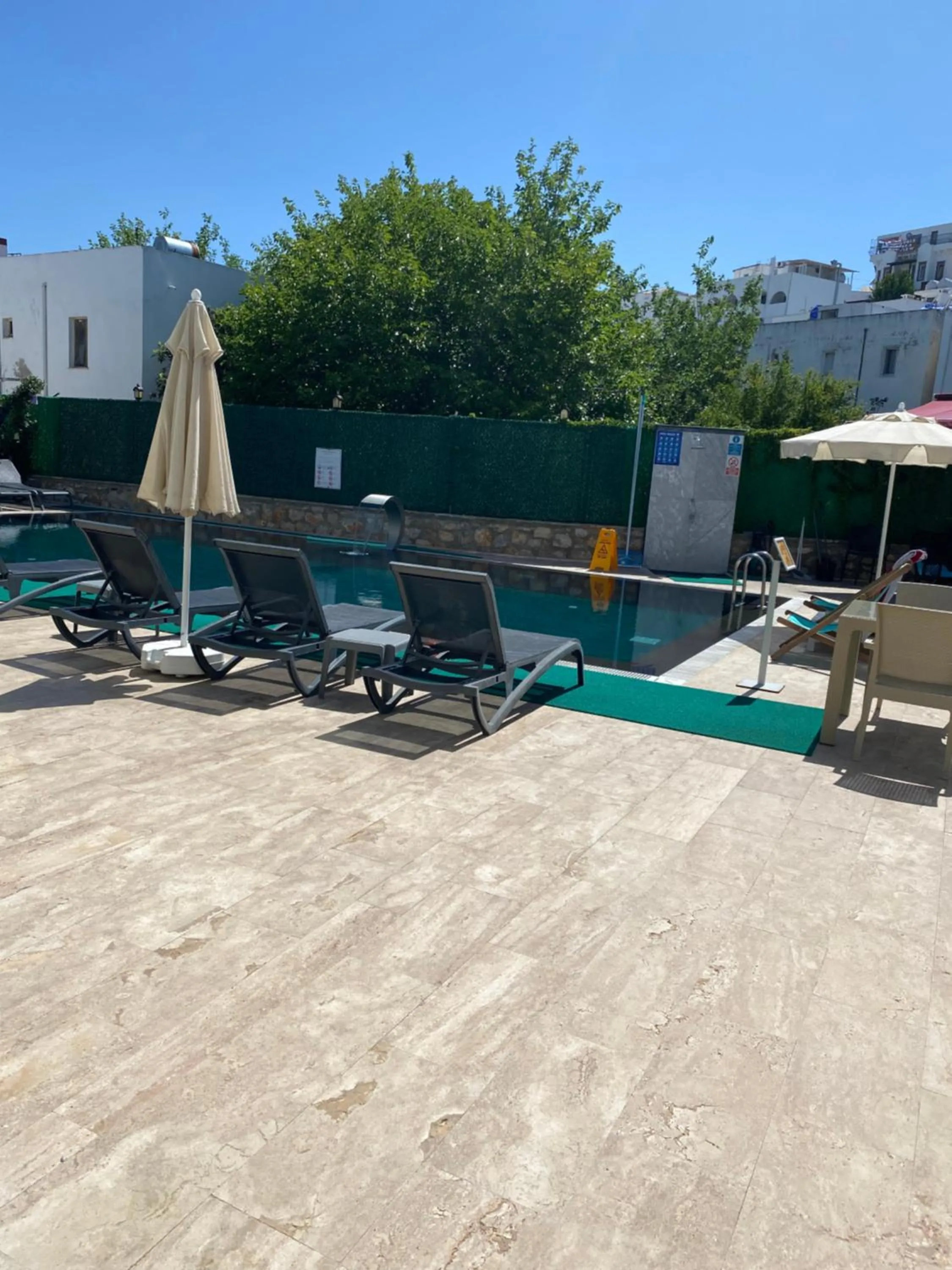 Pool view in Orya Aparts