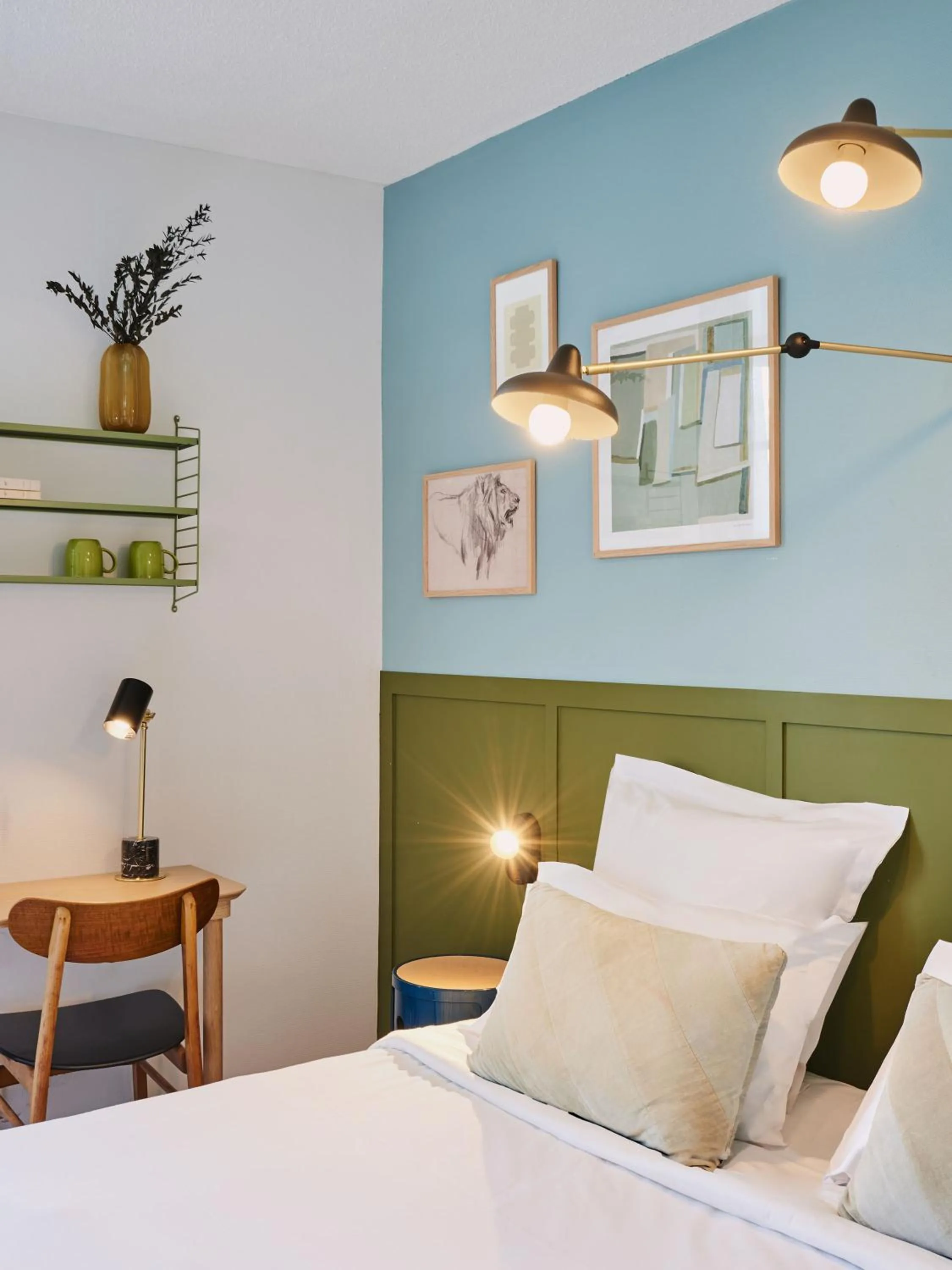 Decorative detail, Bed in Hôtel Bordeaux Clémenceau by Happyculture