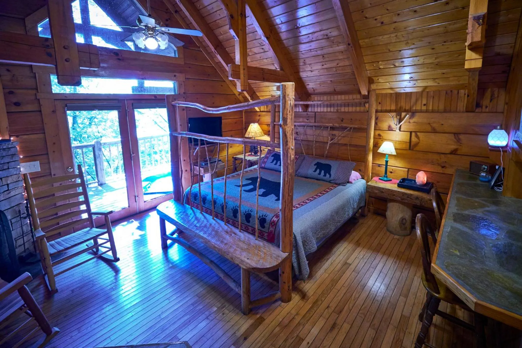 Bed in Gatlinburg Adventure Cabins