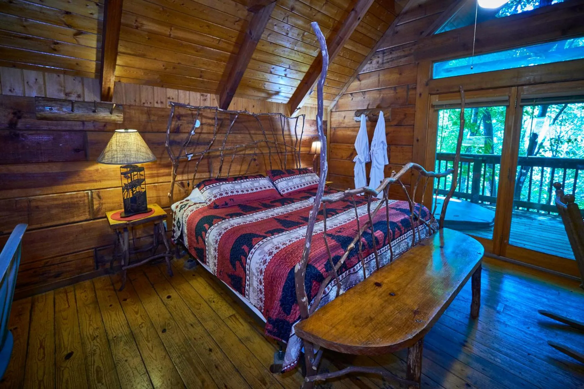 Bed in Gatlinburg Adventure Cabins