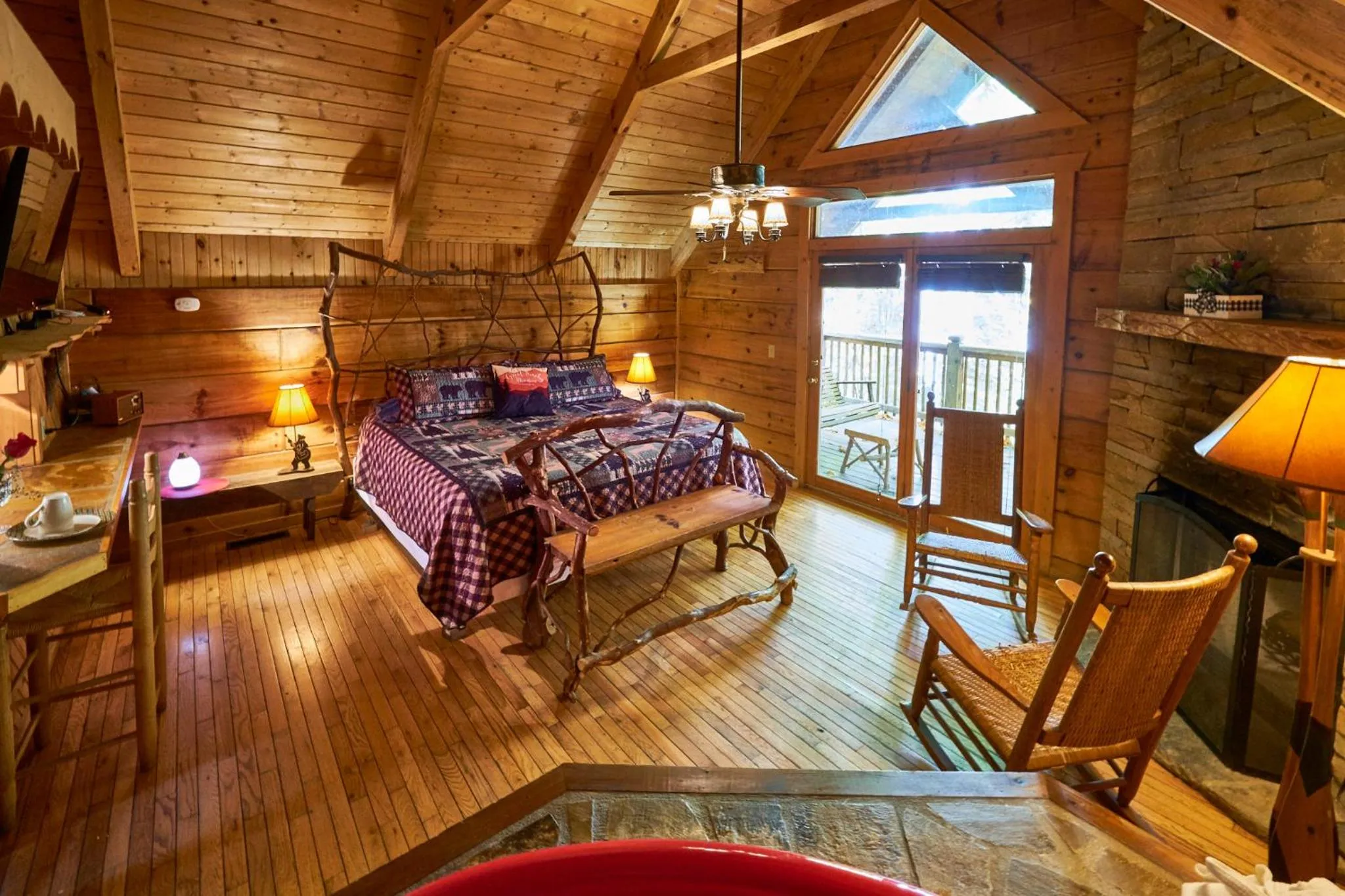Bed in Gatlinburg Adventure Cabins