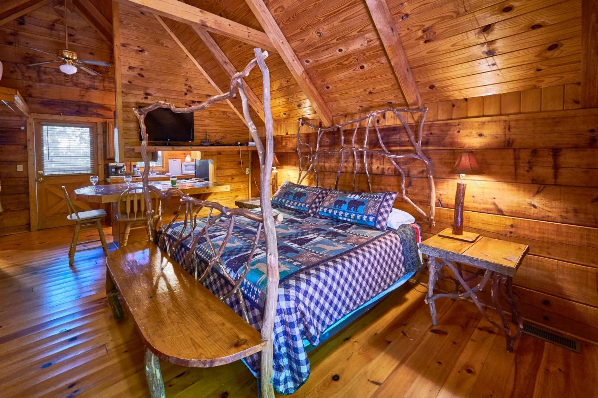Bed in Gatlinburg Adventure Cabins