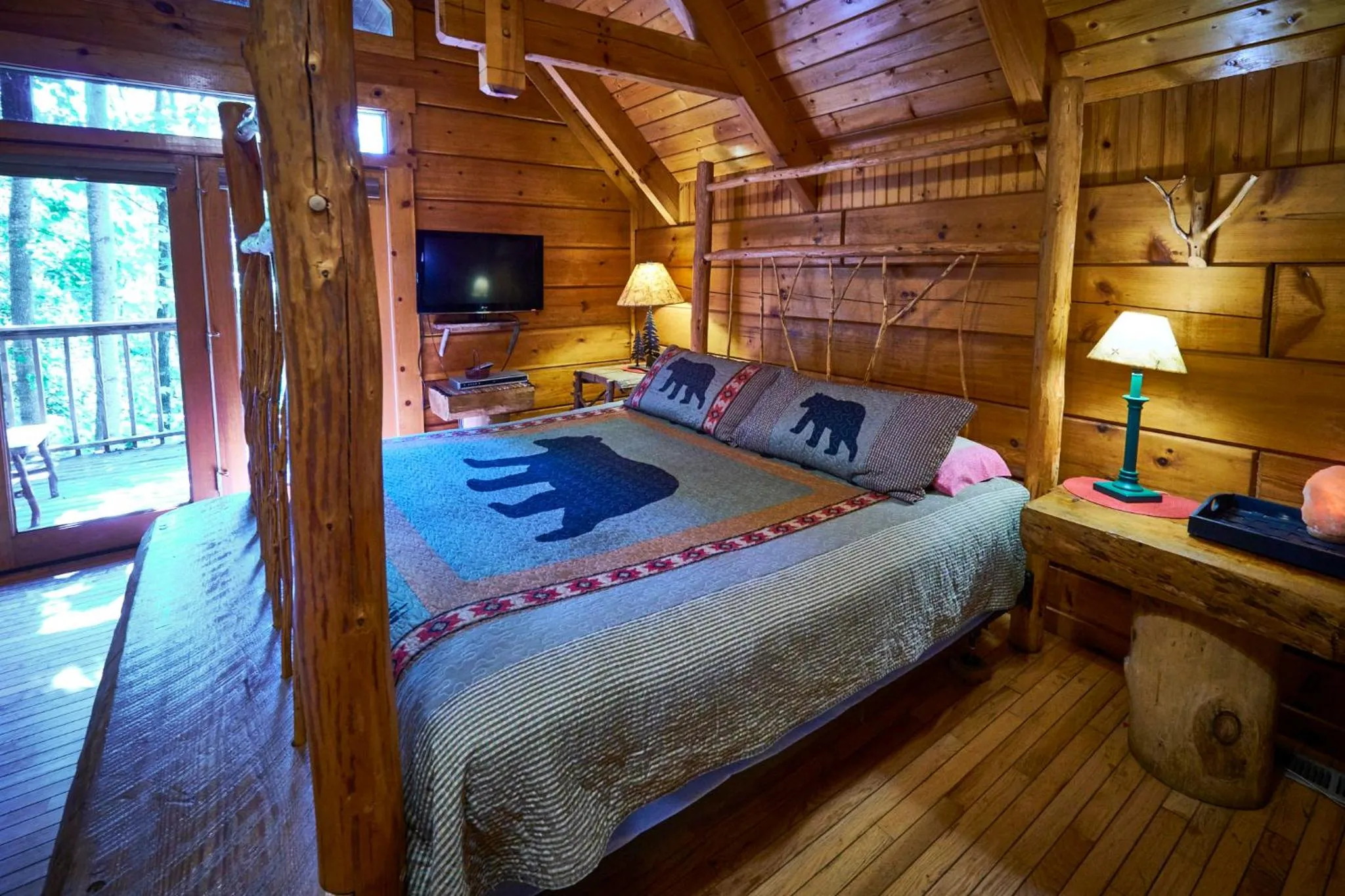 Bed in Gatlinburg Adventure Cabins