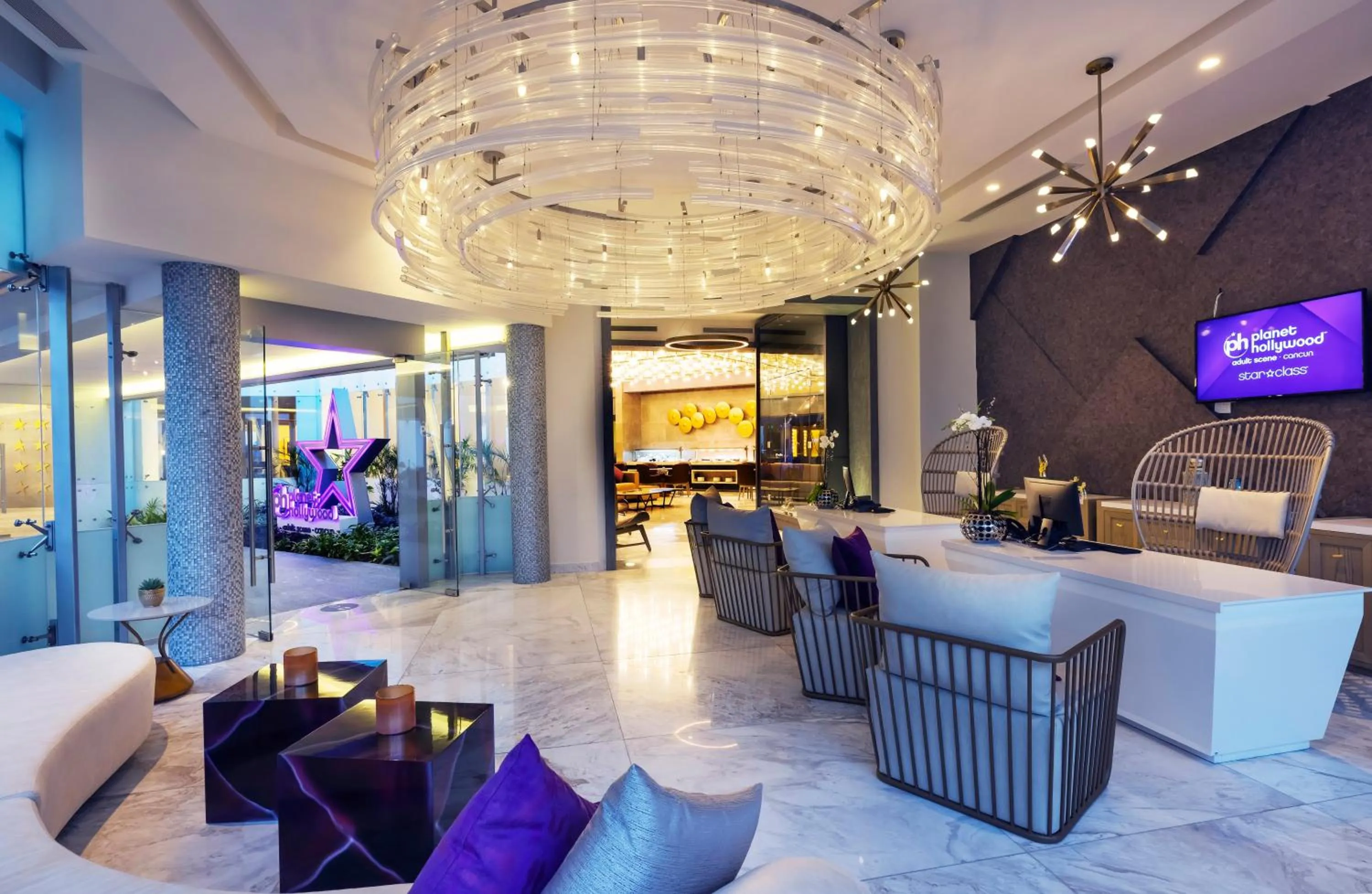 Lobby or reception in Planet Hollywood Cancun Adult Scene by Royalton, An Autograph Collection All-Inclusive Resort - Adults Only