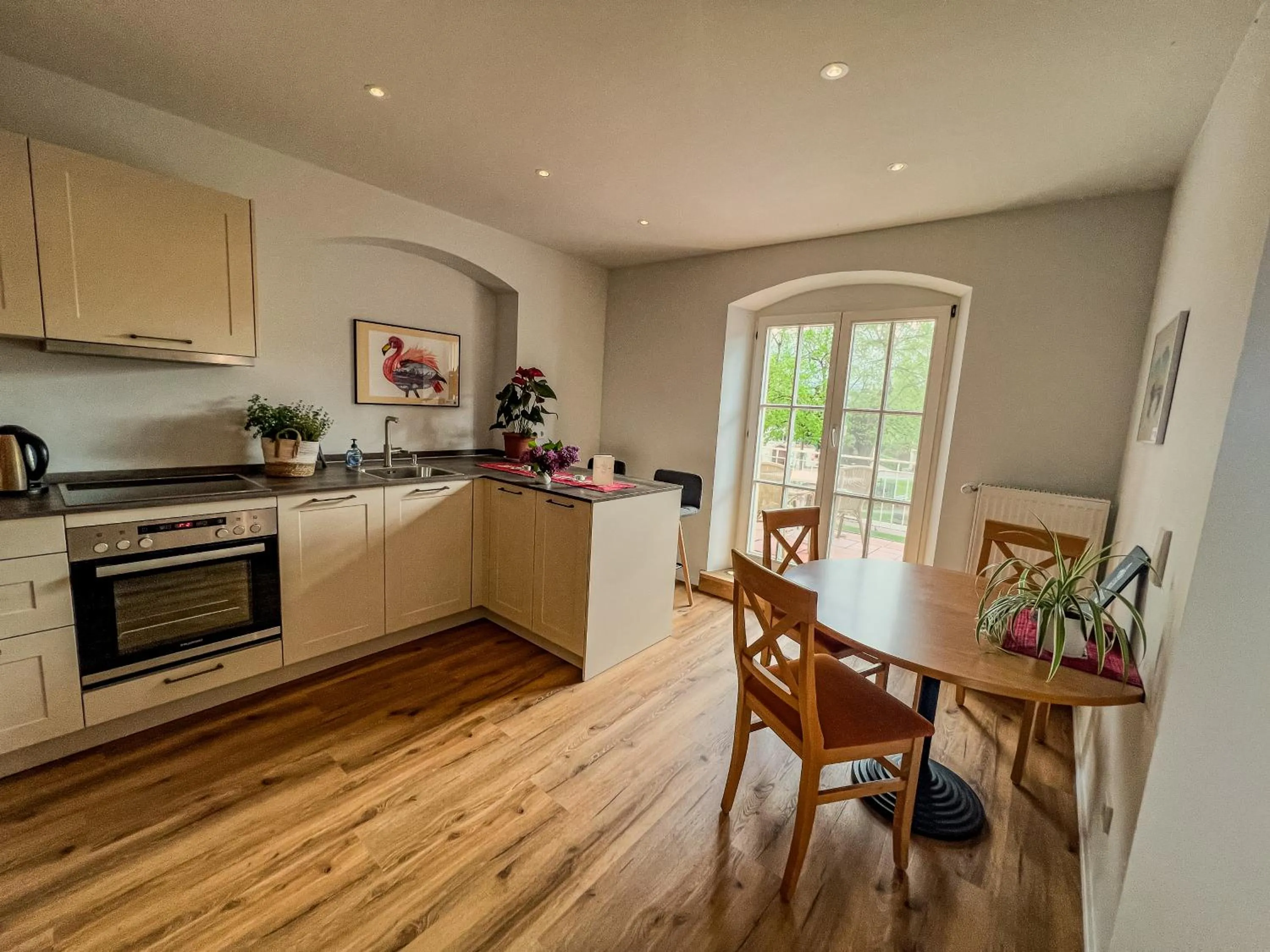 Kitchen or kitchenette in Insel-Hof Reichenau Hotel-garni