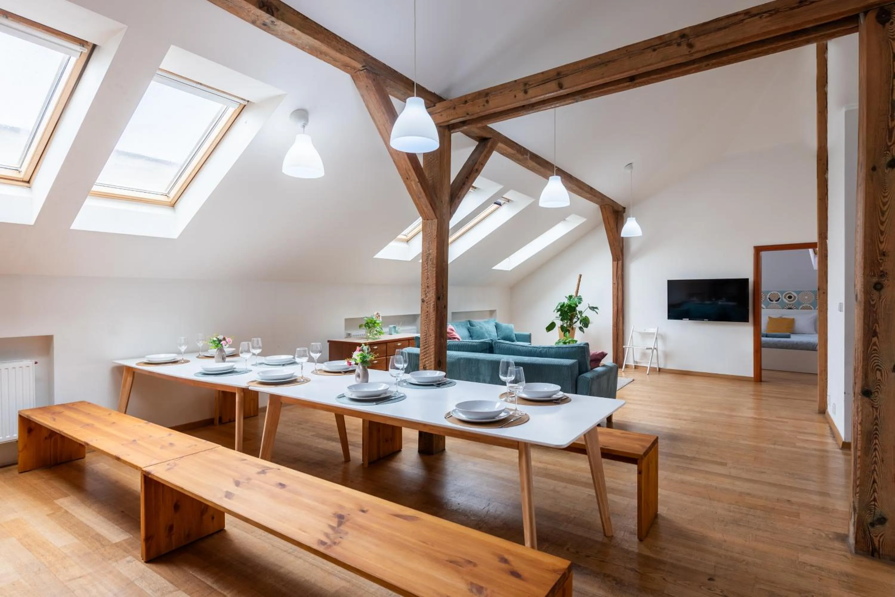 Living room in Tesnov Residence Apartments