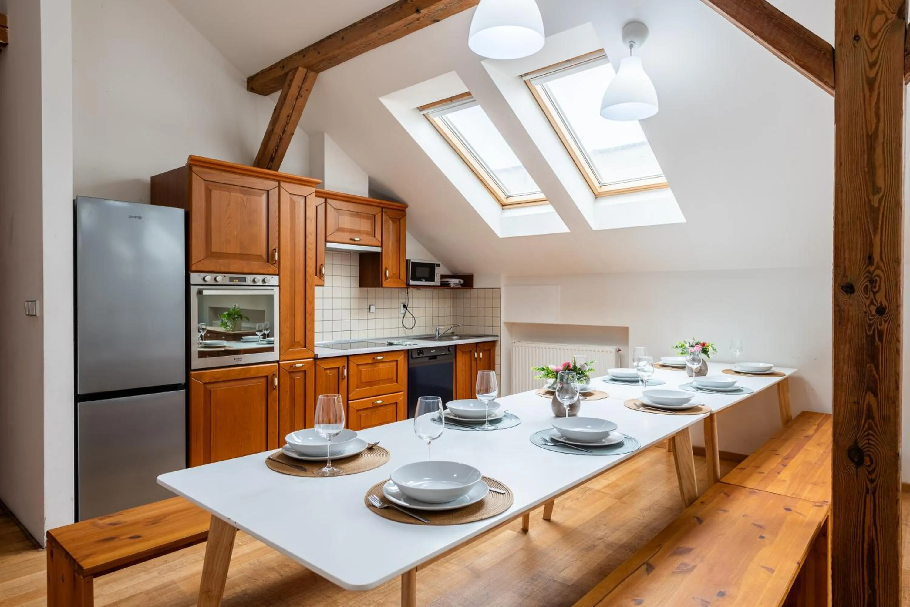 Kitchen or kitchenette in Tesnov Residence Apartments