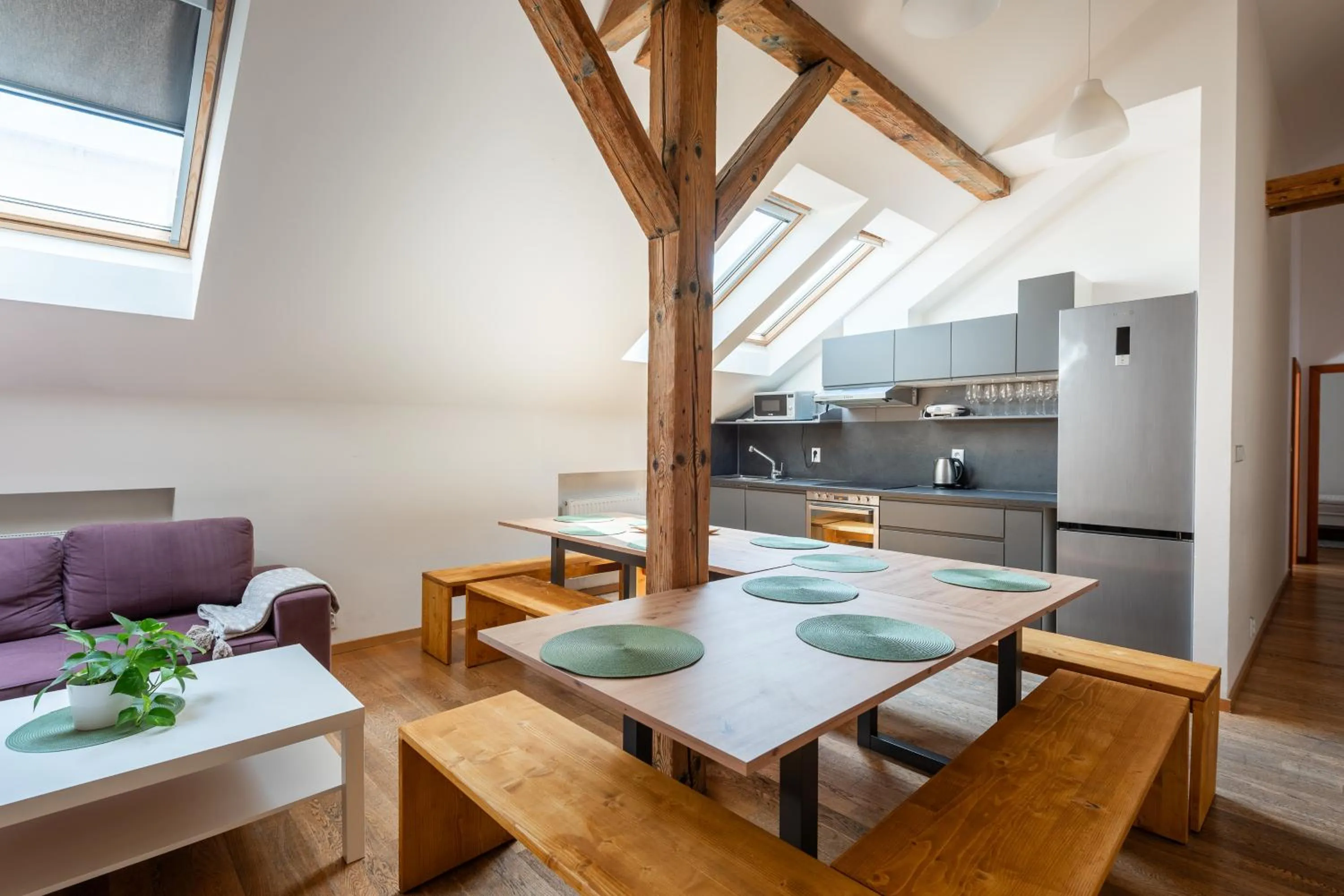 Kitchen or kitchenette in Tesnov Residence Apartments