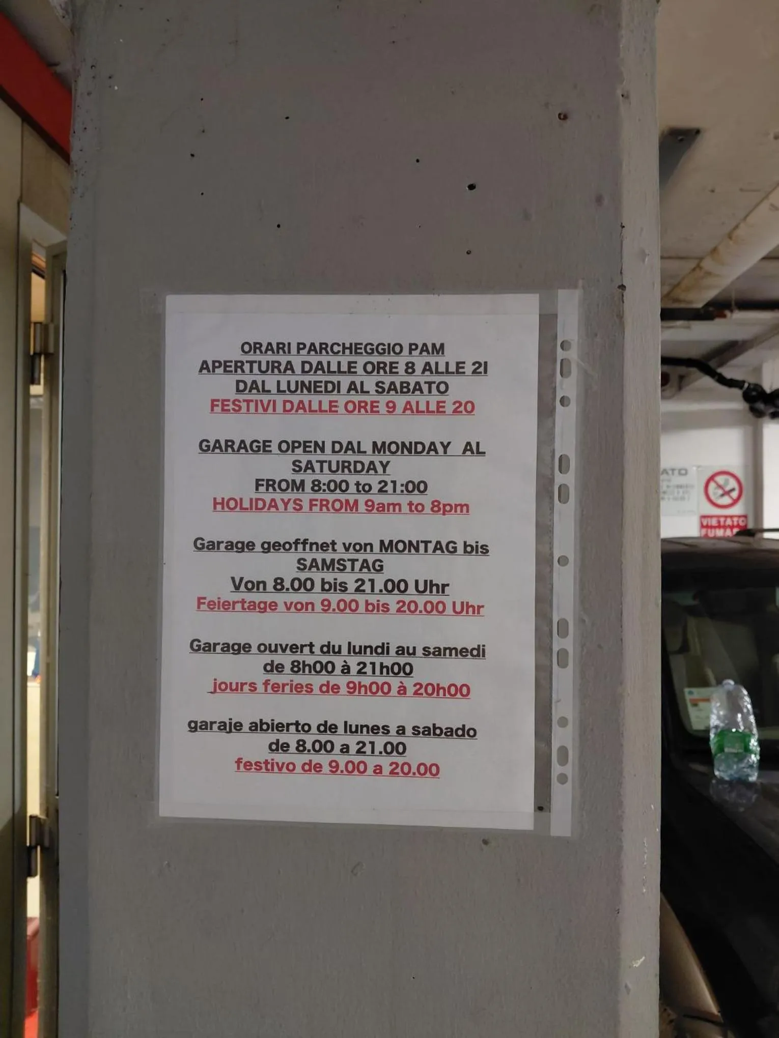 Parking in B&B Ponte Manin