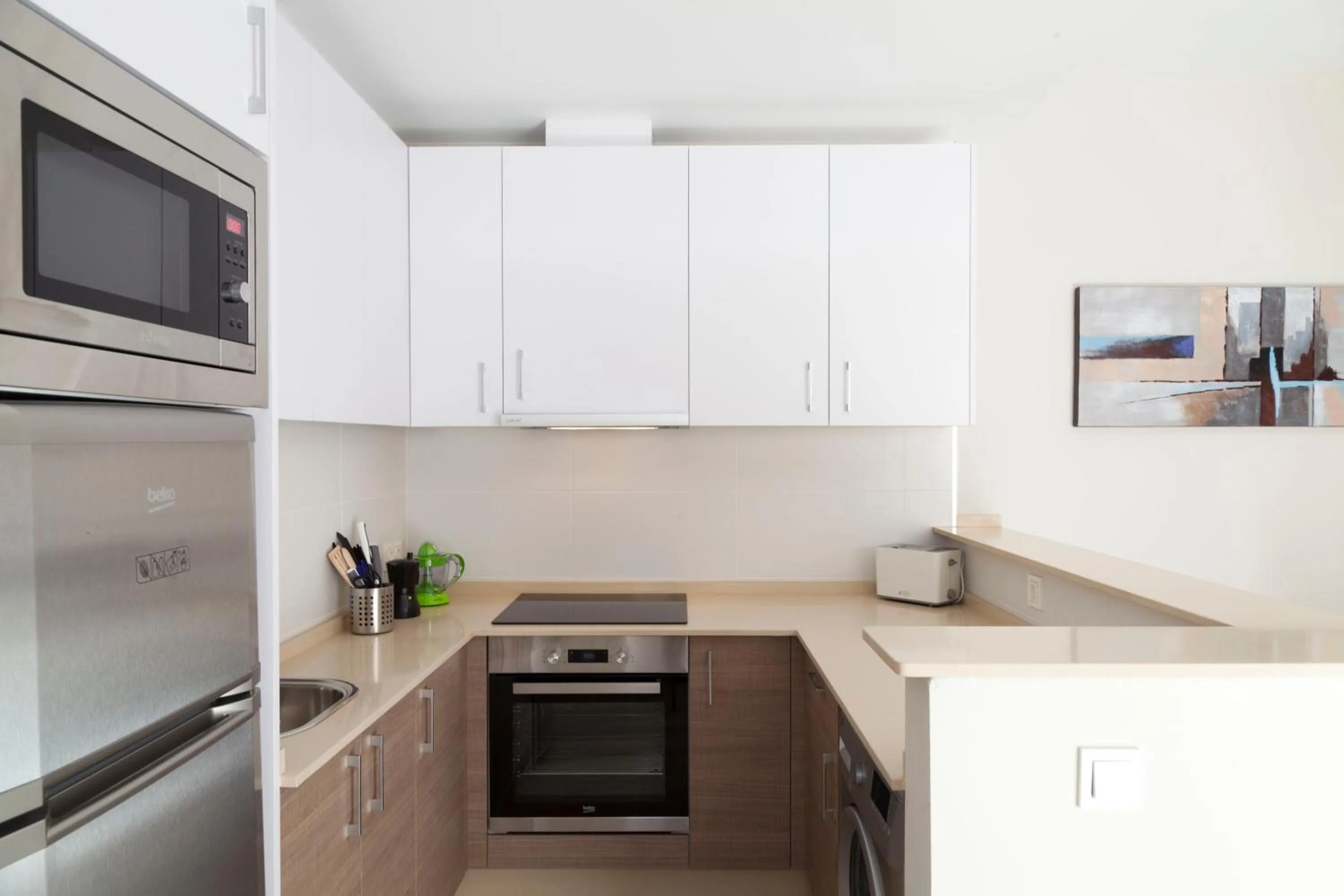 Kitchen or kitchenette in Apartamentos Pinar Malaga Centro