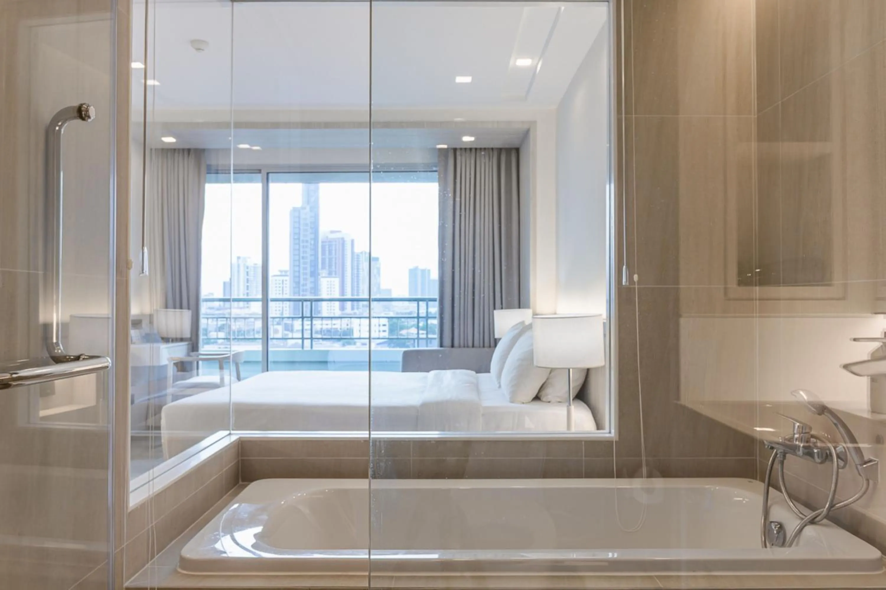 Bathroom, Bed in Jasmine Grande Residence