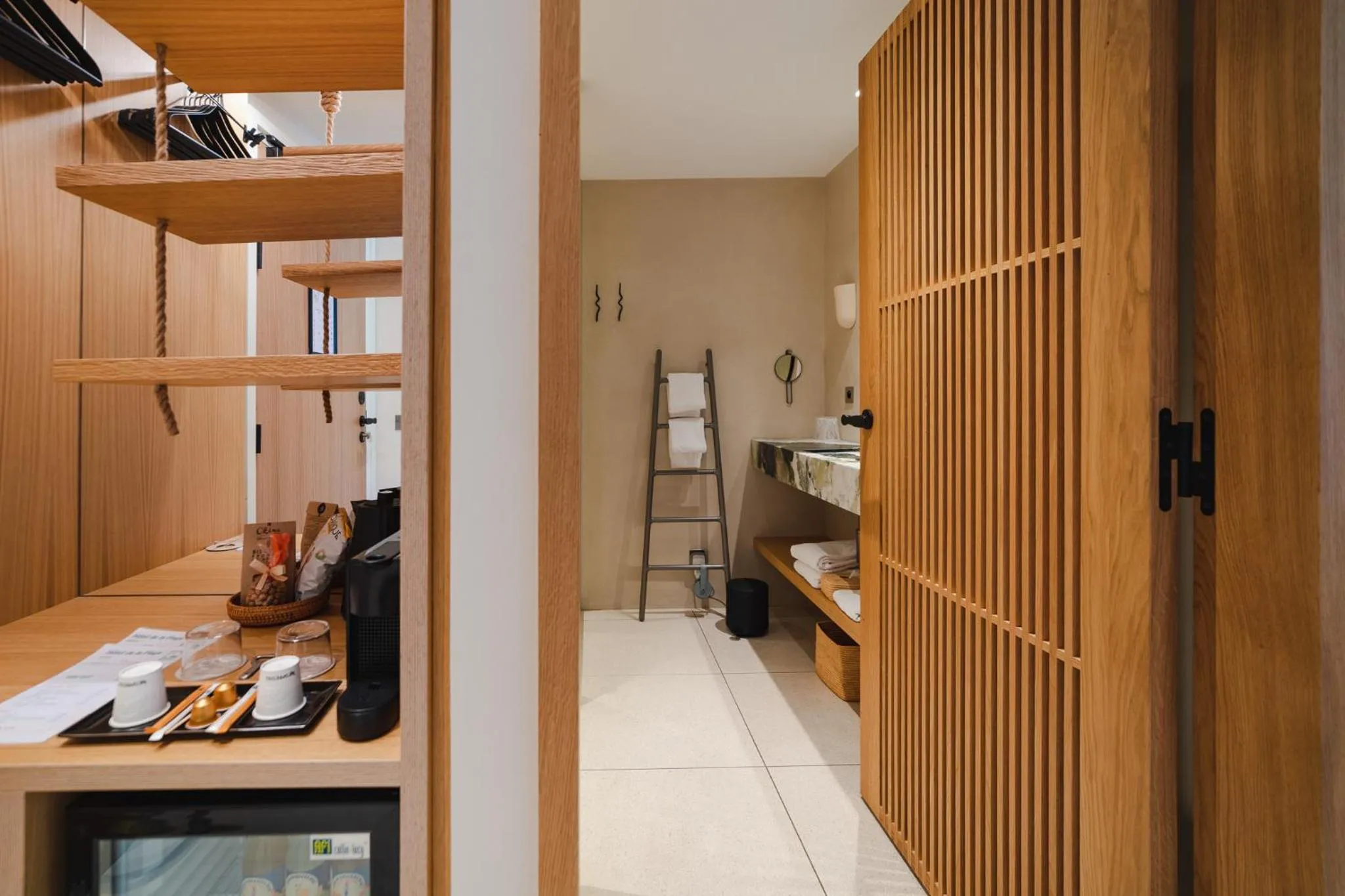 Bathroom, Bed in Hôtel de La Plage