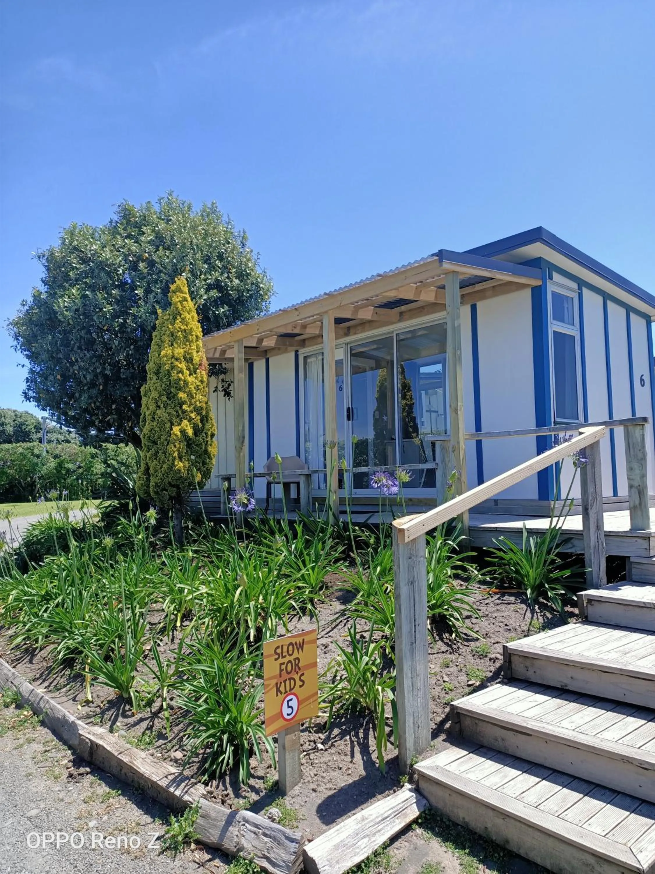 Patio in Whanganui Seaside Holiday Park