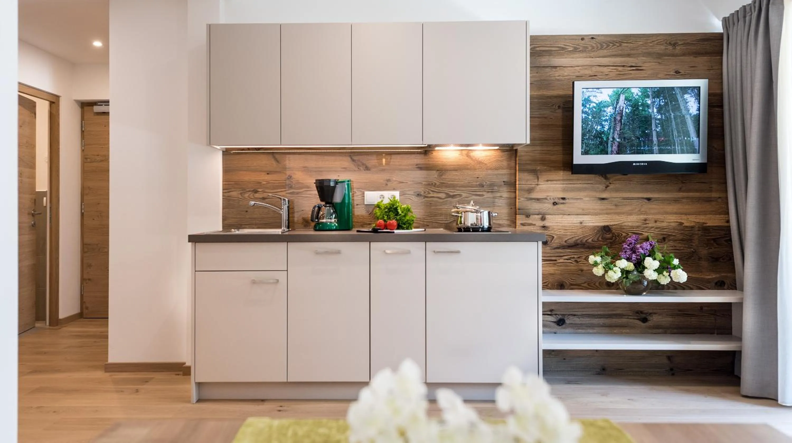 Kitchen or kitchenette in Apartm. & BB Ferienidylle Gstrein