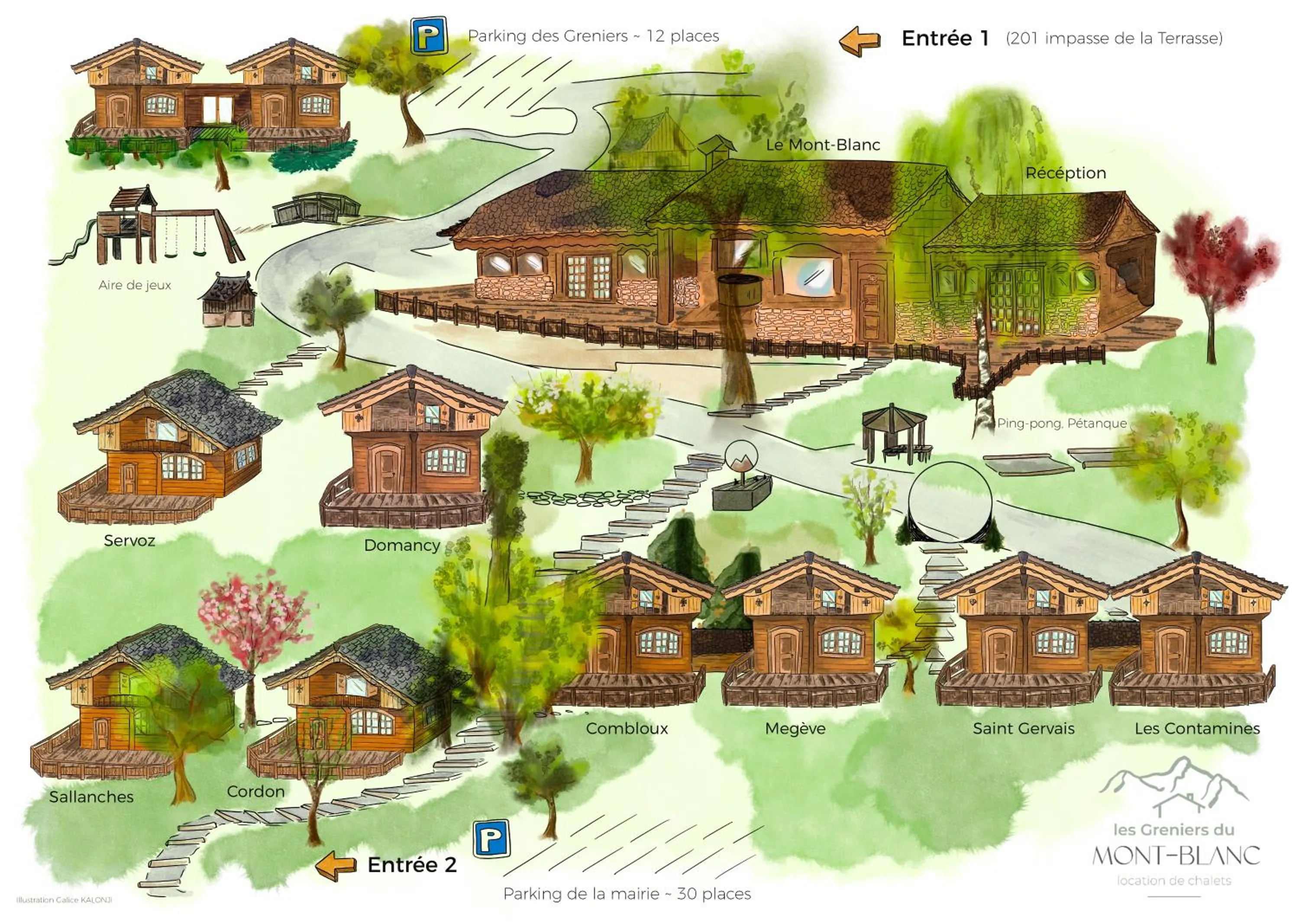 Bird's eye view in Les Greniers du Mont Blanc