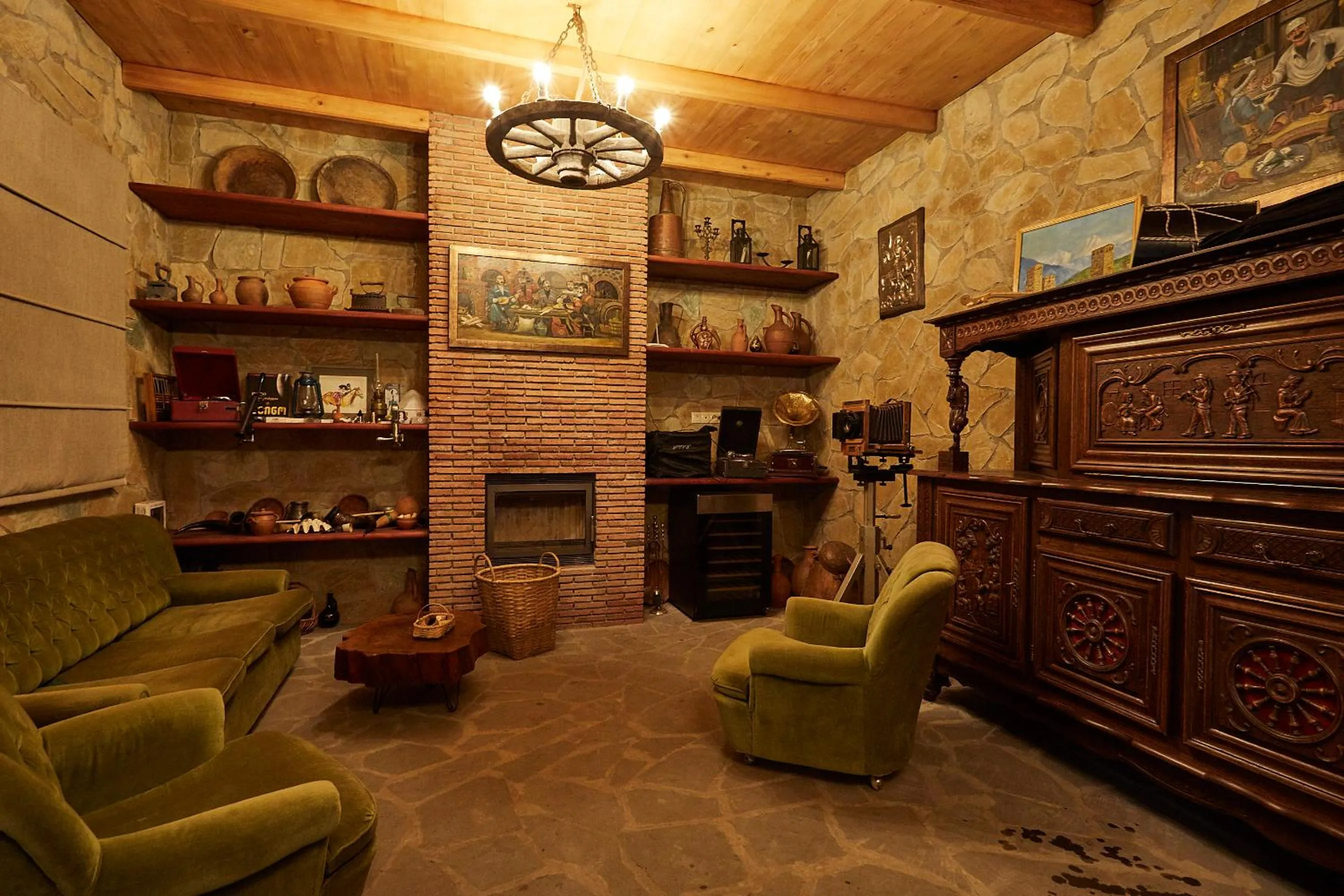 Seating area in Ethno Sazano Hotel