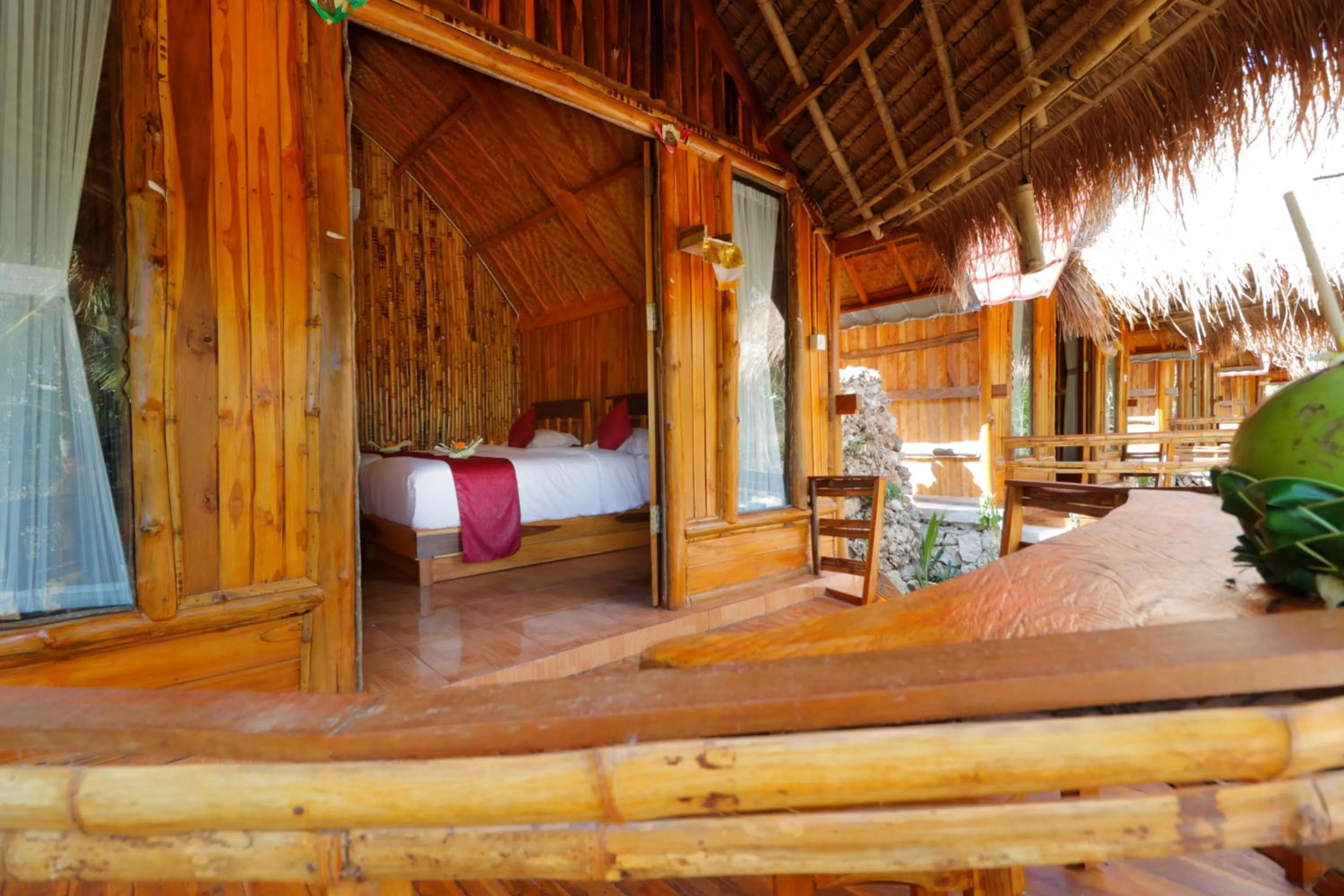 Balcony/Terrace, Bed in The Tamban Jukung