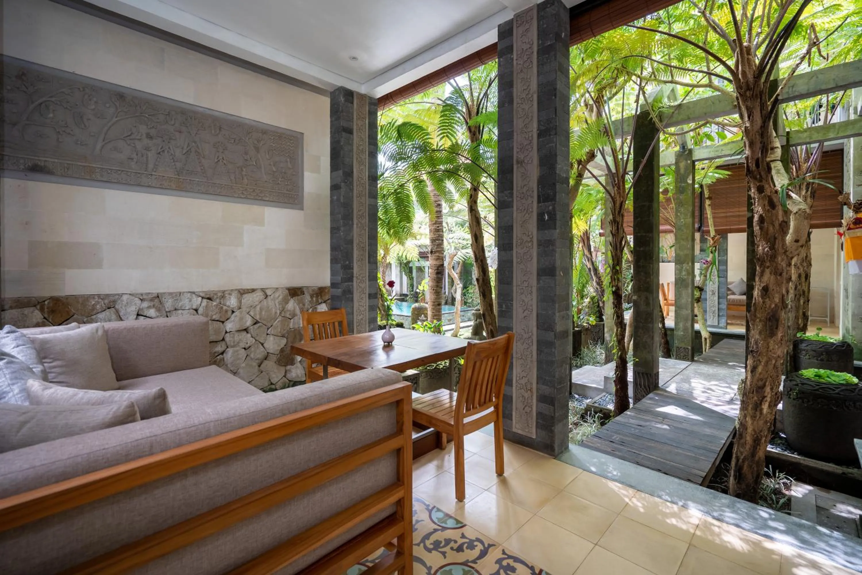 Seating area in Prabhu Ubud Villa