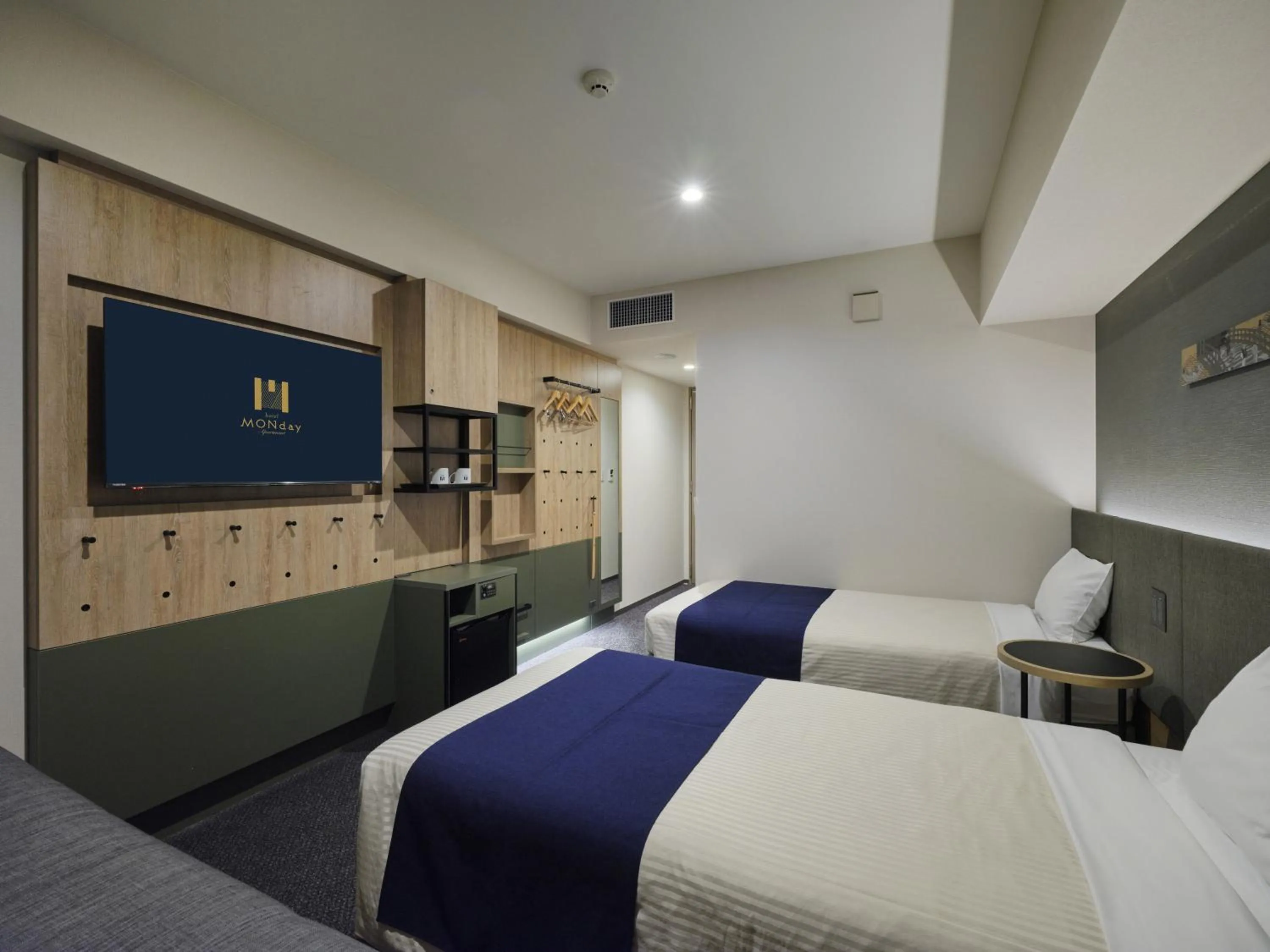 Bed in hotel MONday Akihabara Asakusabashi