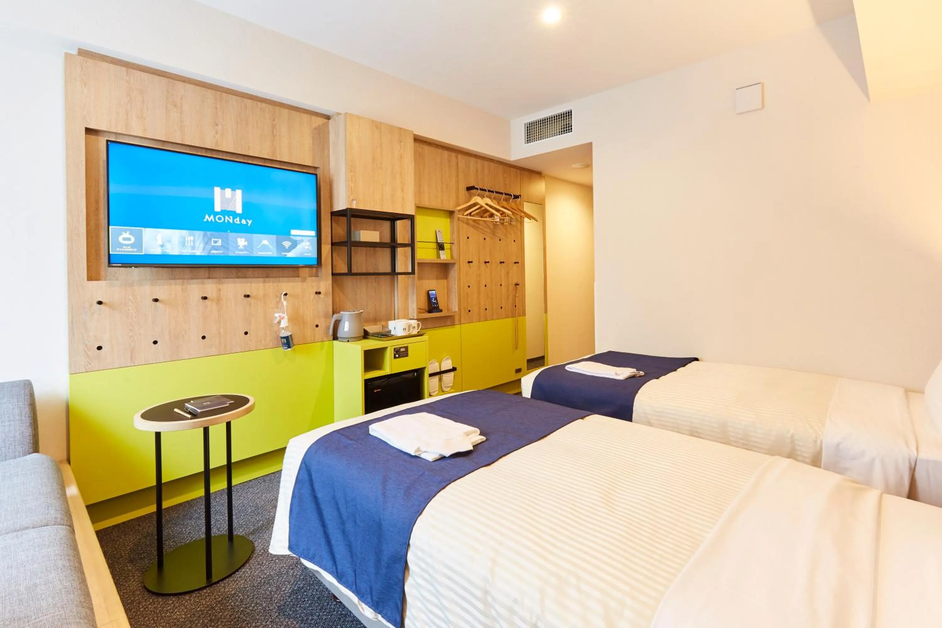 Bed in hotel MONday Akihabara Asakusabashi