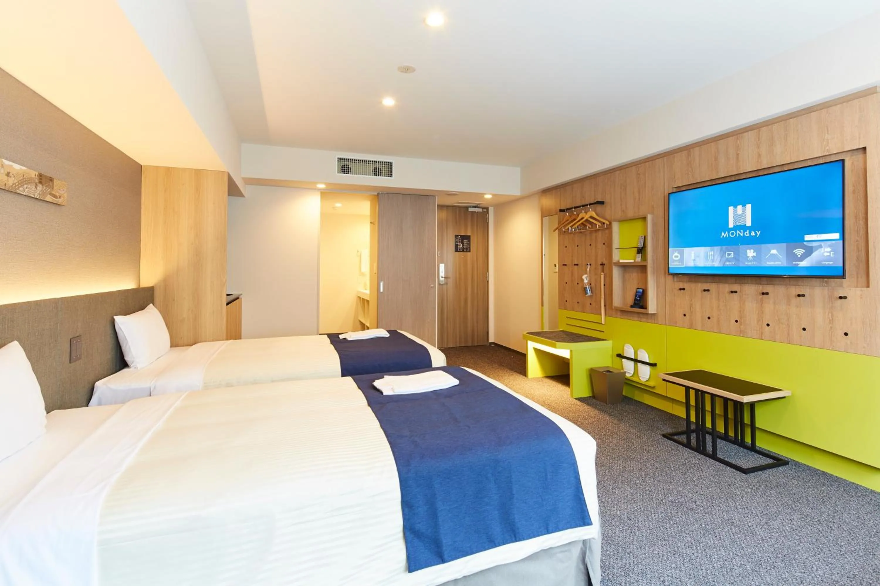 Bed in hotel MONday Akihabara Asakusabashi