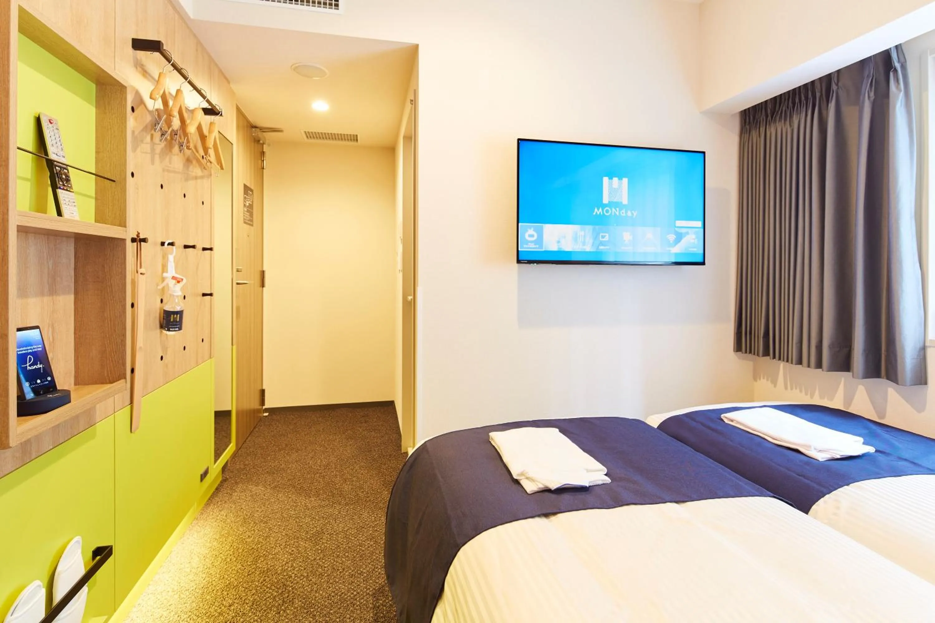 Bed in hotel MONday Akihabara Asakusabashi