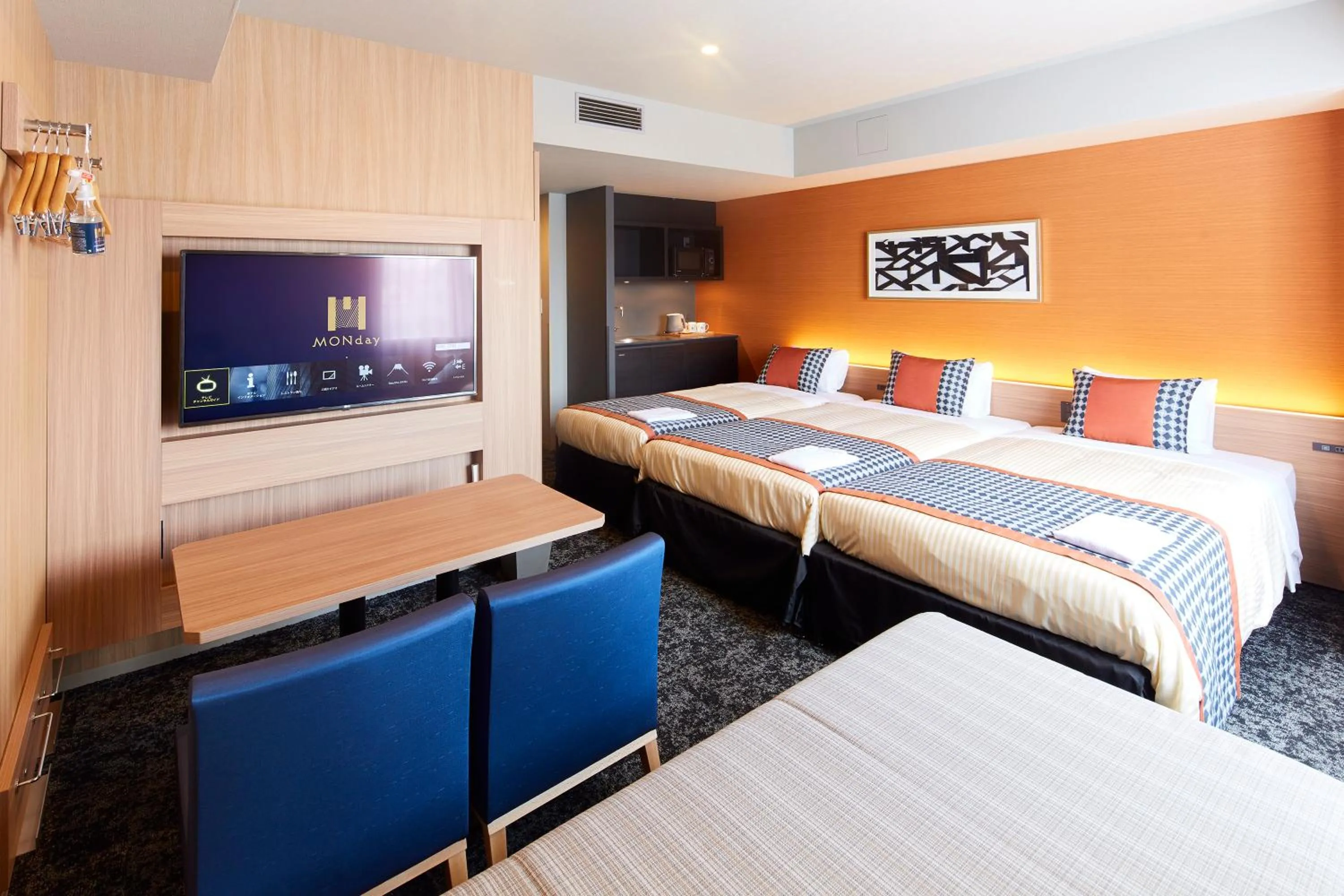 Bed in hotel MONday Asakusa