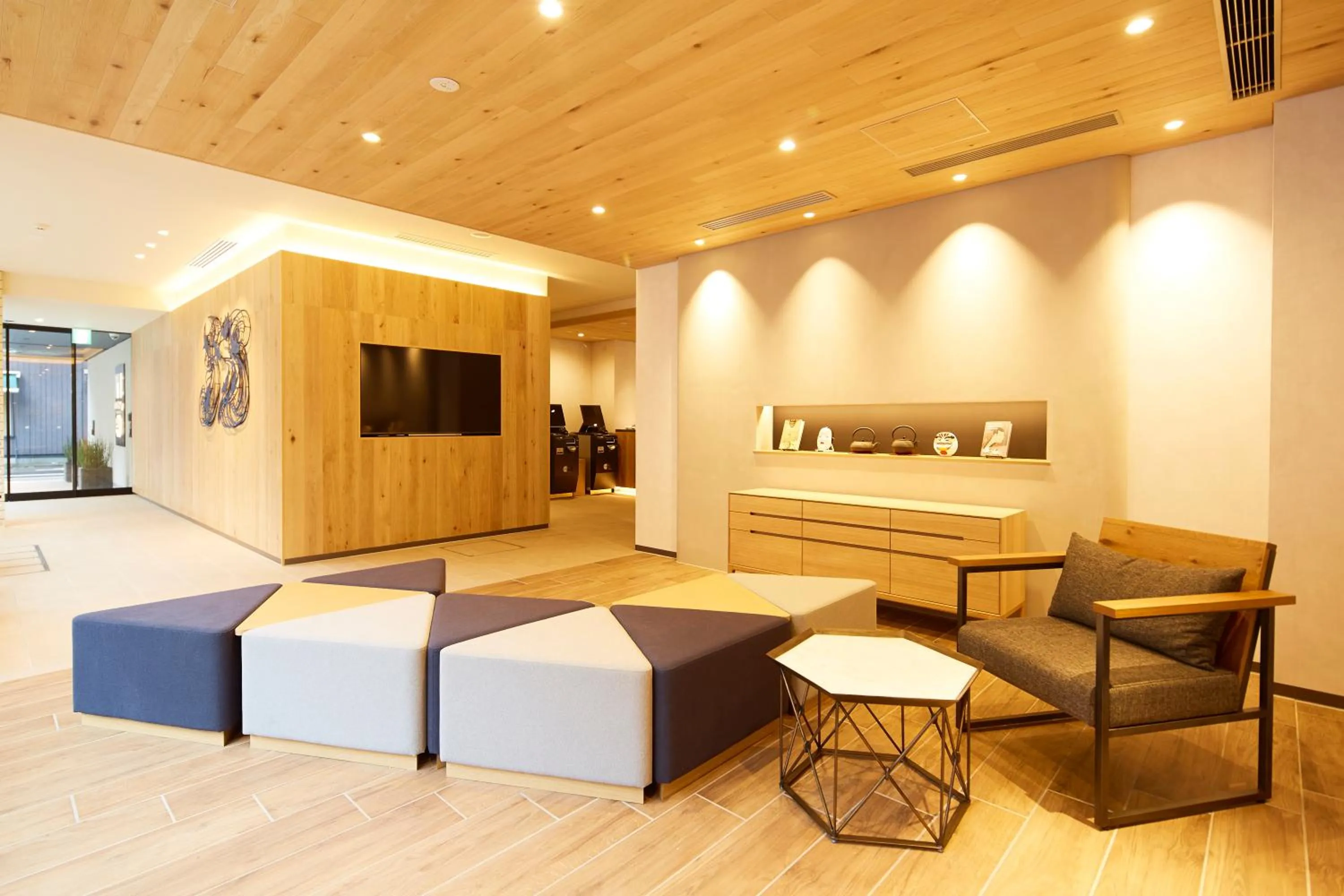 Lobby or reception in hotel MONday Premium Ueno Okachimachi
