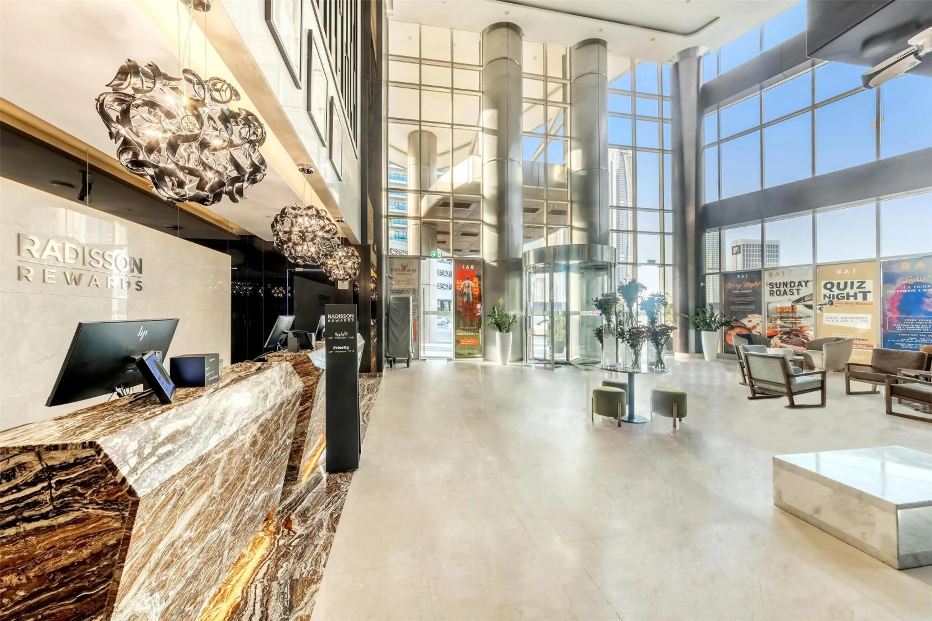 Lobby or reception in Radisson Blu Hotel, Dubai Canal View