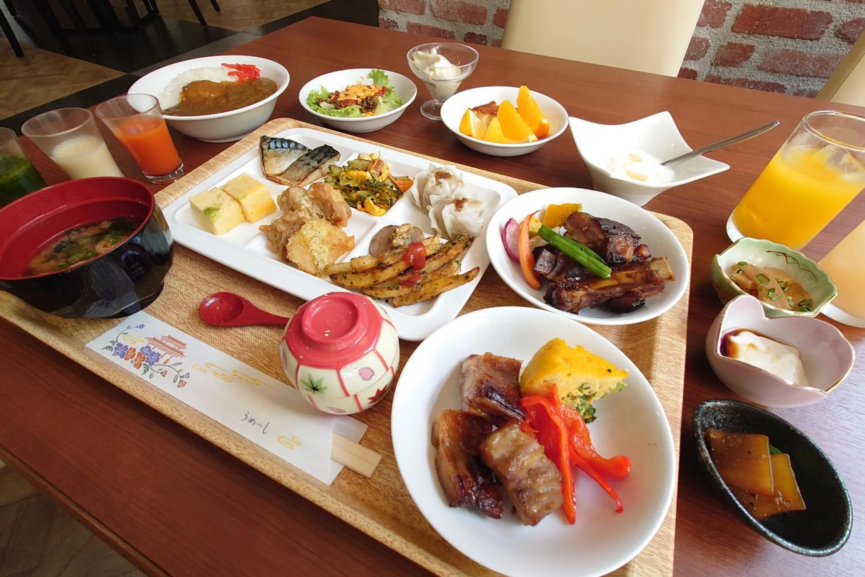 Buffet breakfast in Okinawa Hotel