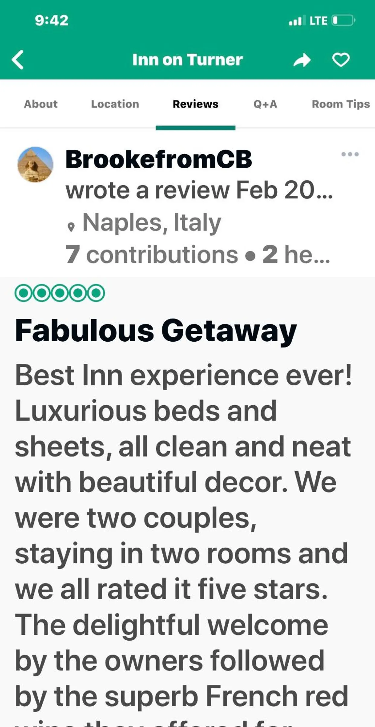 Text overlay in Inn on Turner