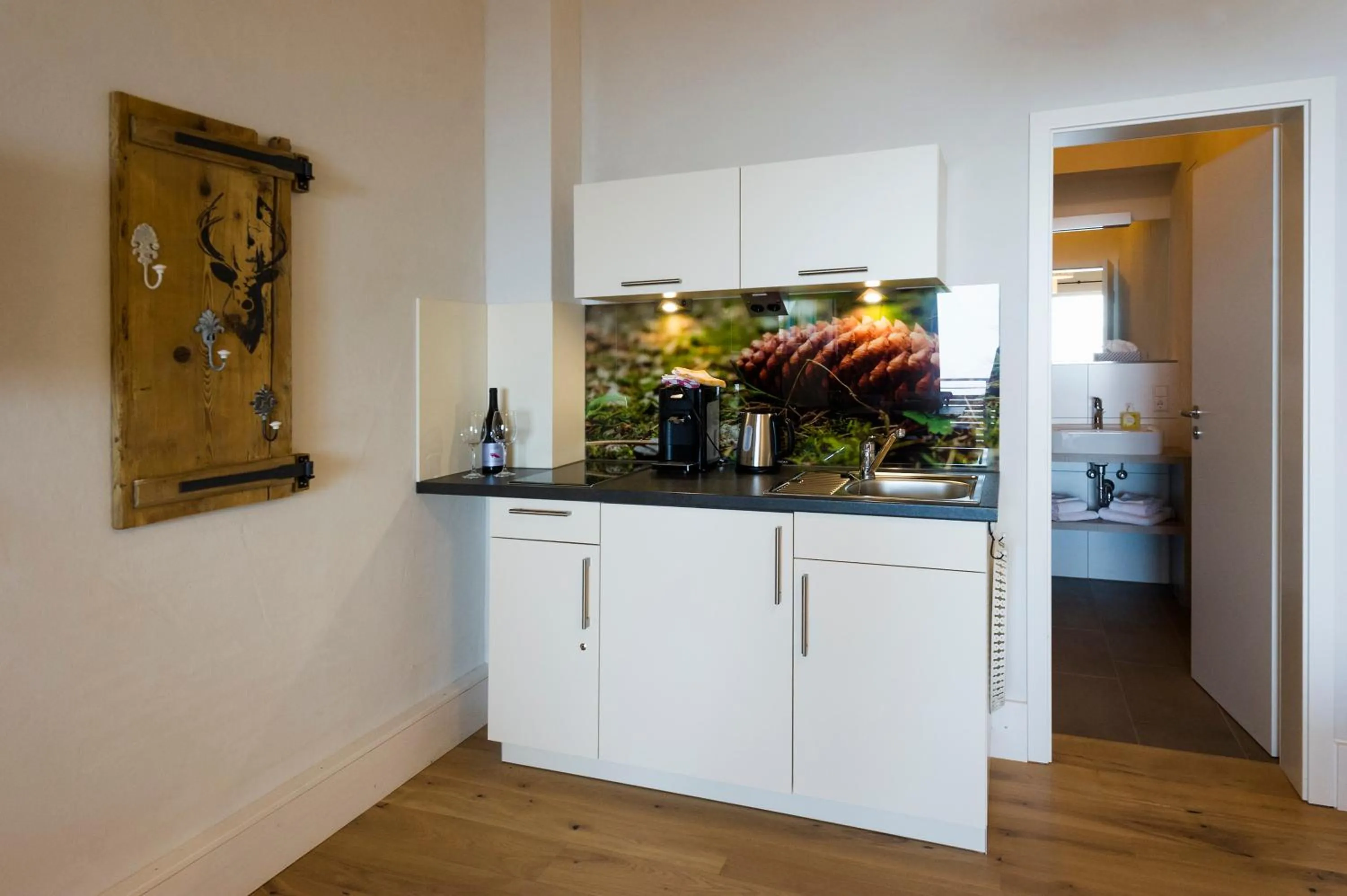 Kitchen or kitchenette in Berghaus Freiburg - Appartement Hotel auf dem Schauinsland