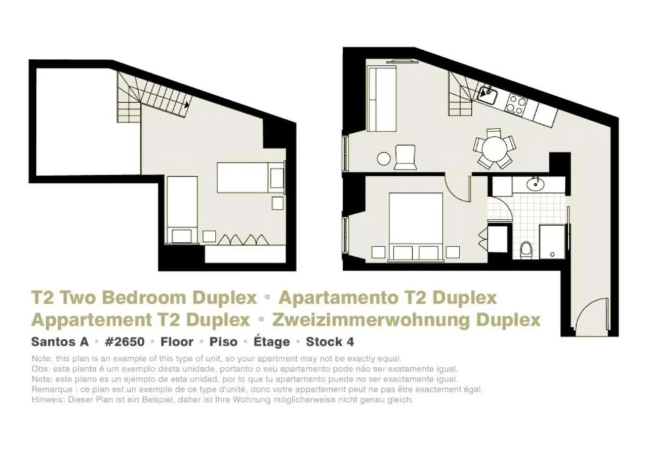 Floor plan in Lisbon Serviced Apartments - Santos