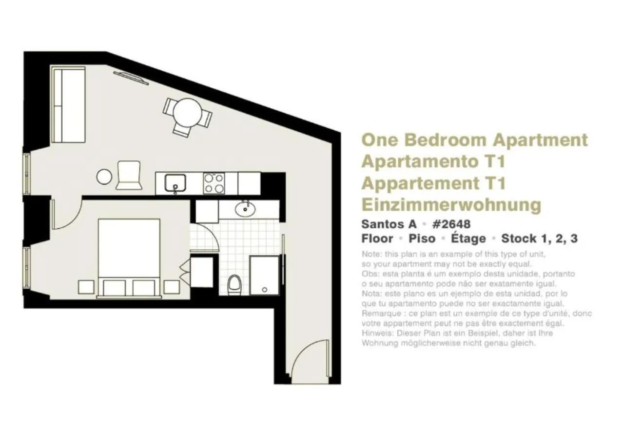 Floor plan in Lisbon Serviced Apartments - Santos