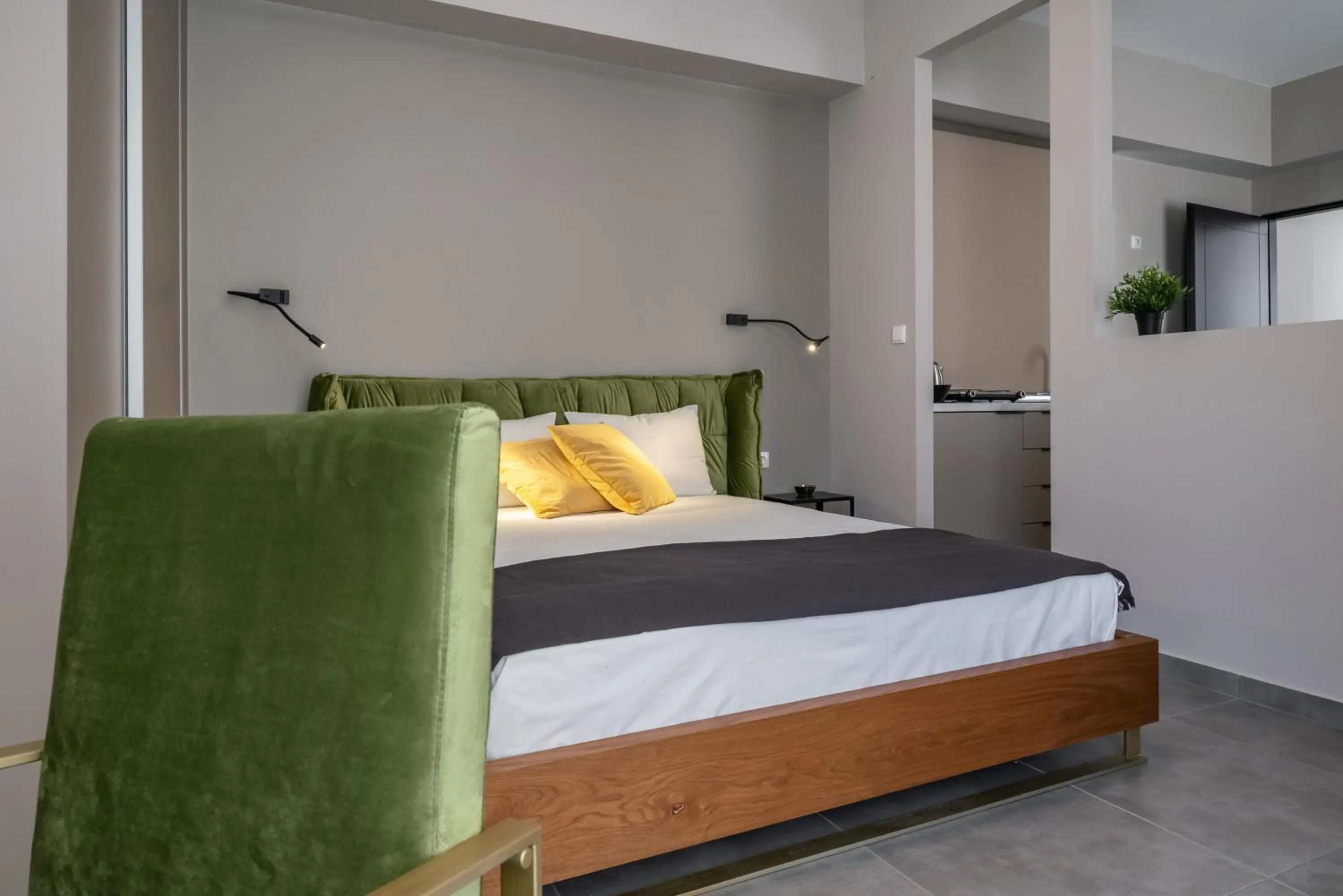 Bed in Ermou Athens City Center Apartment