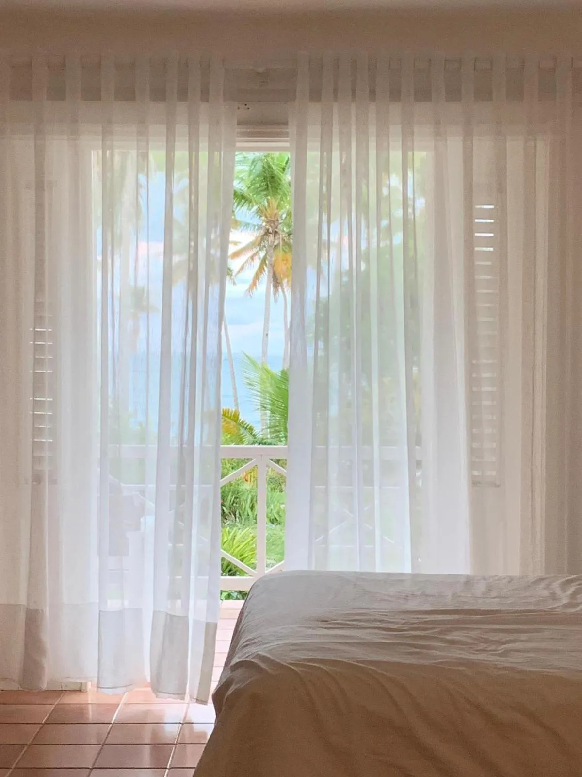 View (from property/room), Bed in Hotel TODOBLANCO, Las Galeras, SAMANA