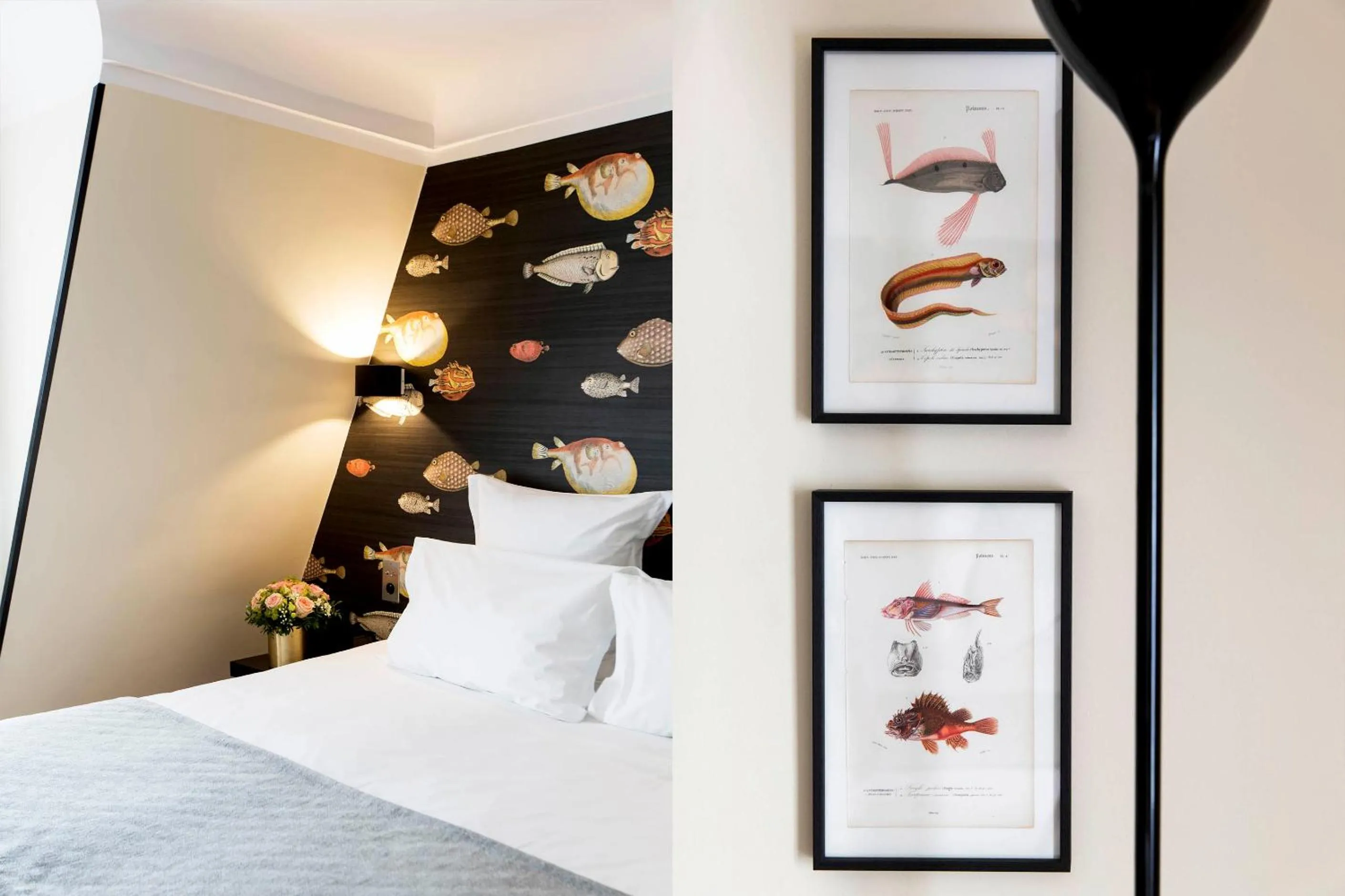 Decorative detail, Bed in Hôtel Mathis Elysées