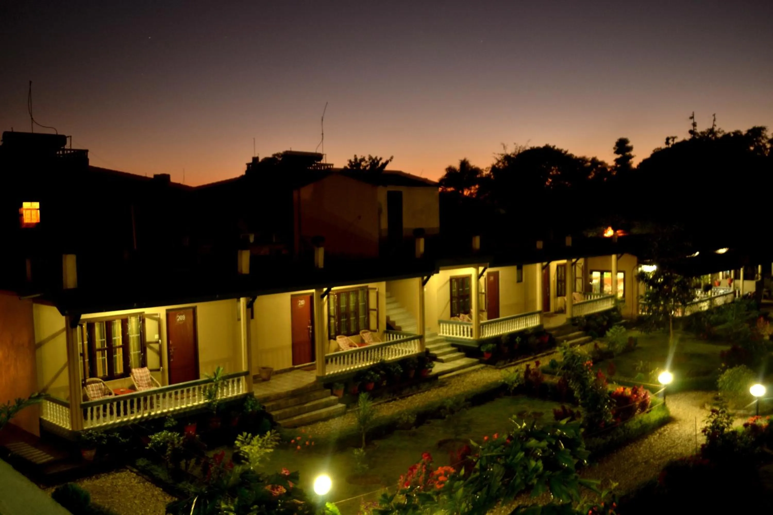 Sunset in Chitwan Village Resort