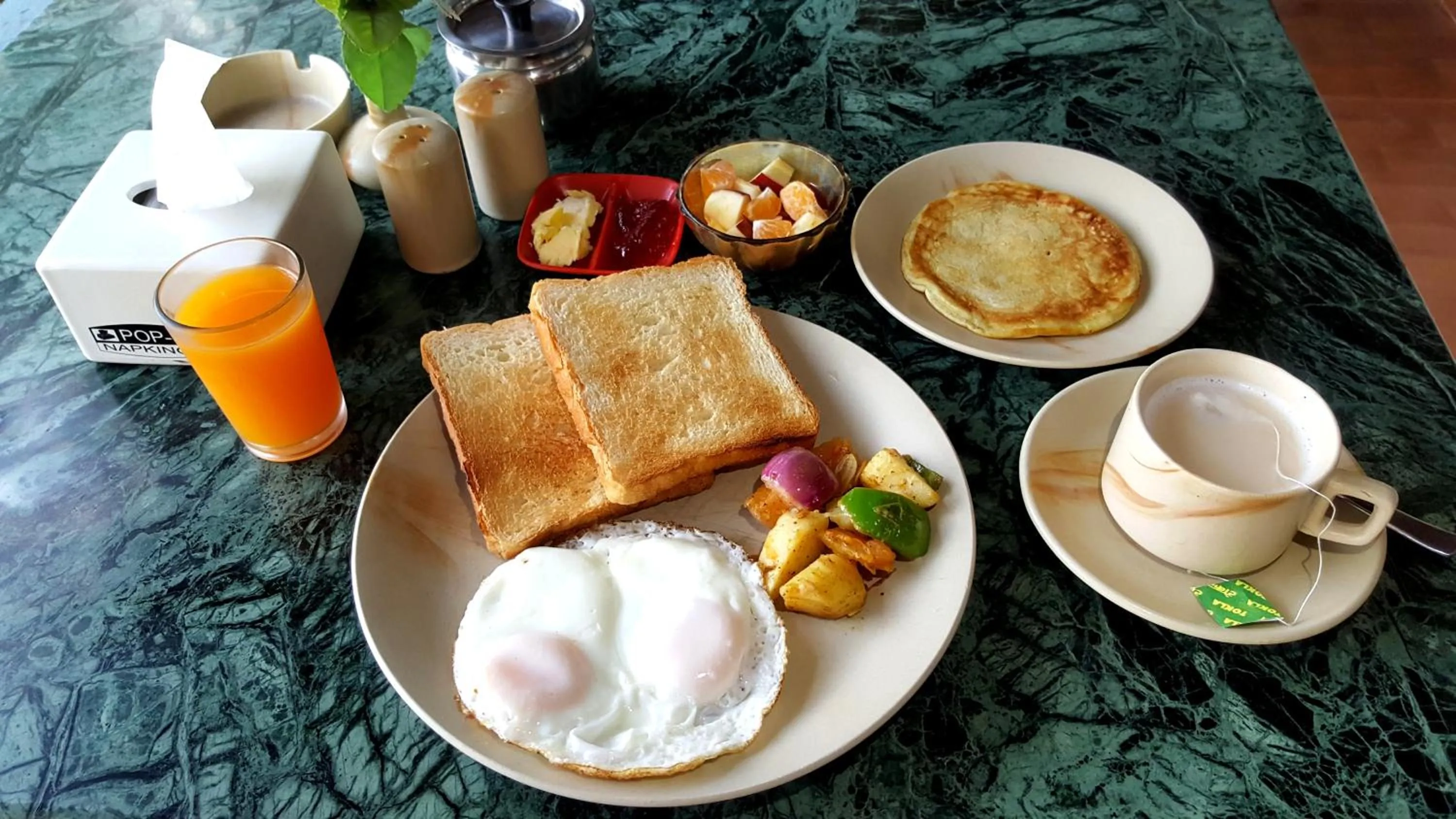 Continental breakfast in Chitwan Village Resort