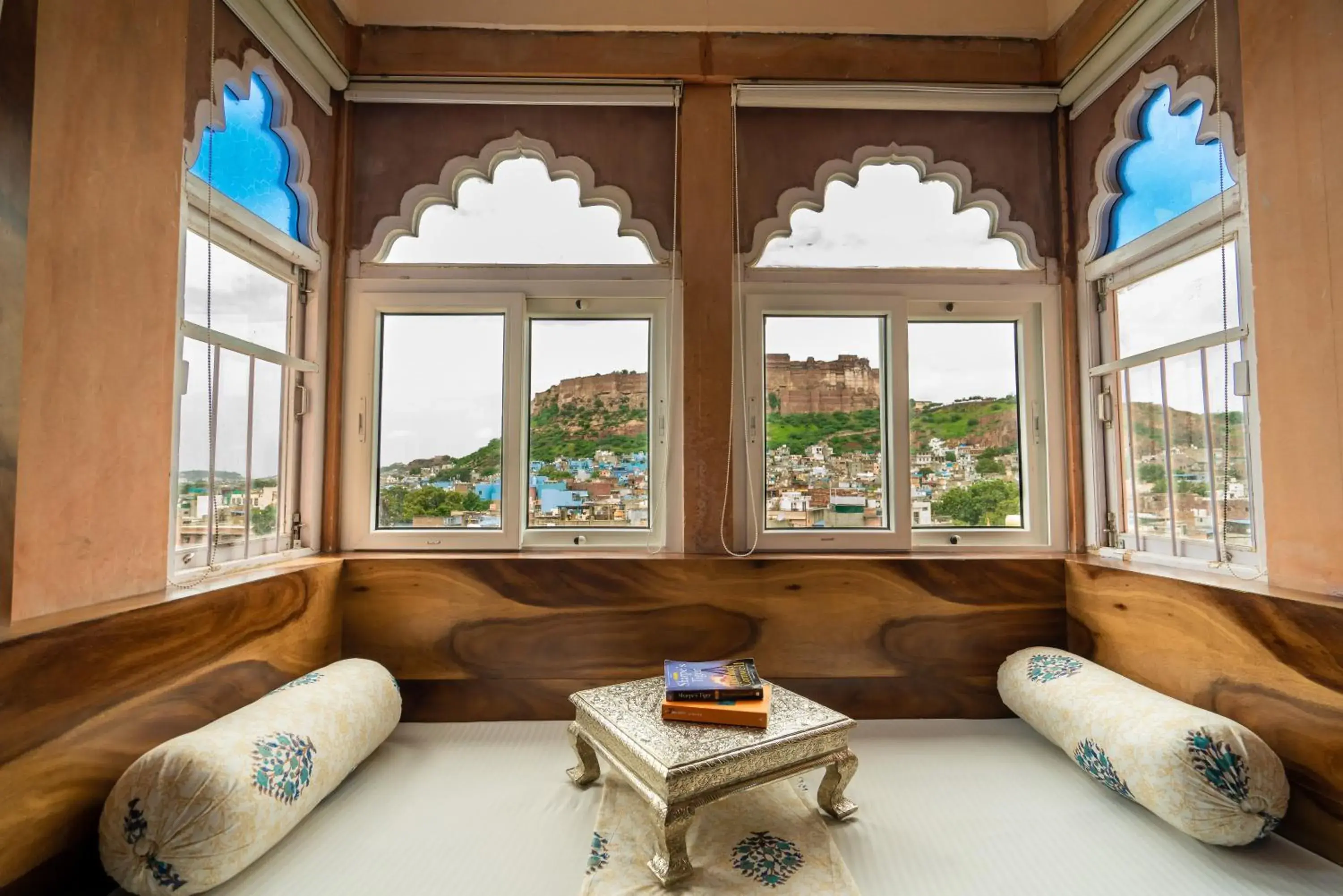 Superior Queen Room on 4th floor with Fort view and Lakeview in Kankariya Heritage Superior Queen Room on 4th floor with Fort view and Lakeview in Kankariya Heritage