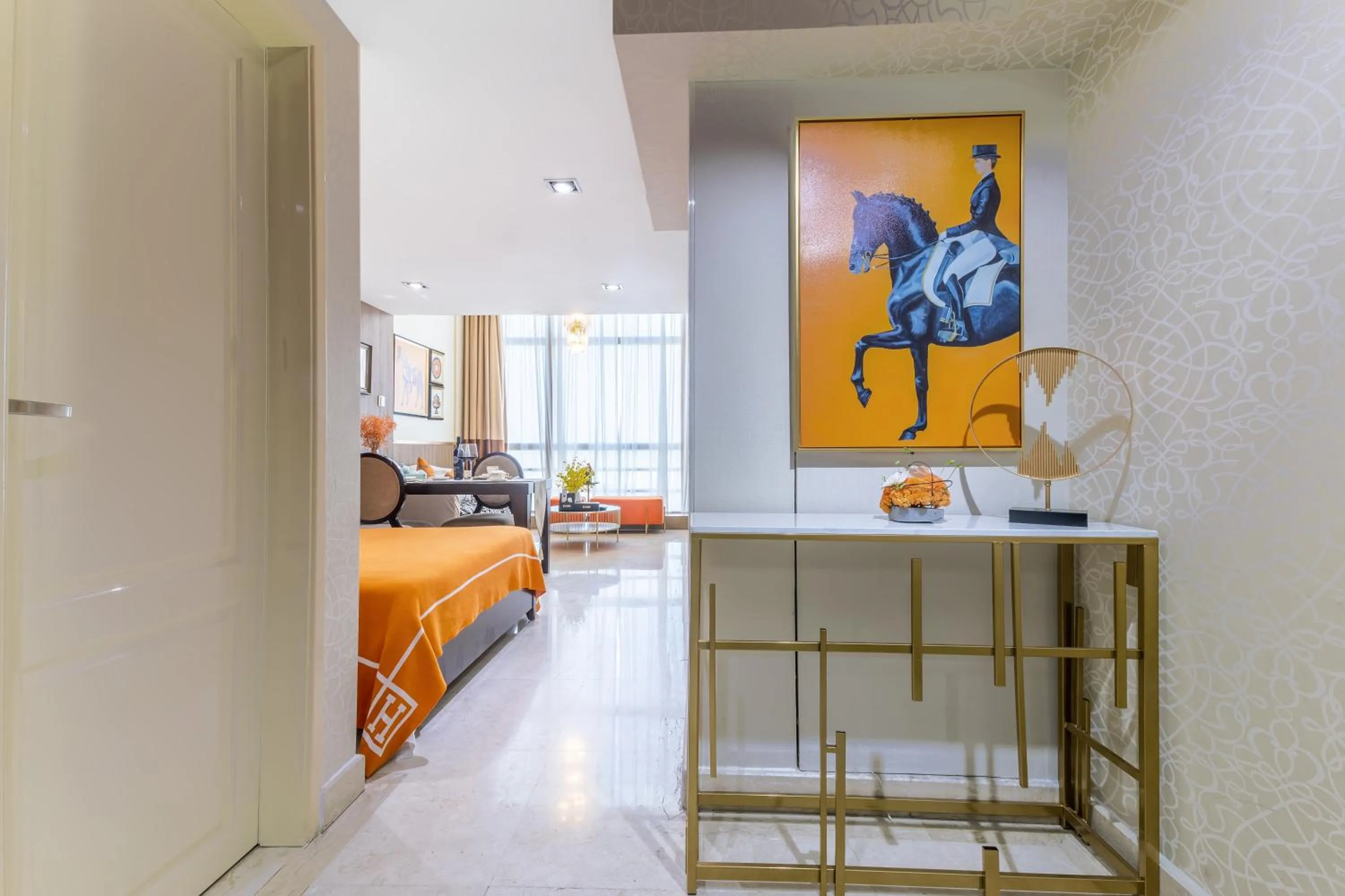 Bedroom, Bed in WAIFIDEN Guangzhou Grand View Golden Palace Apartment