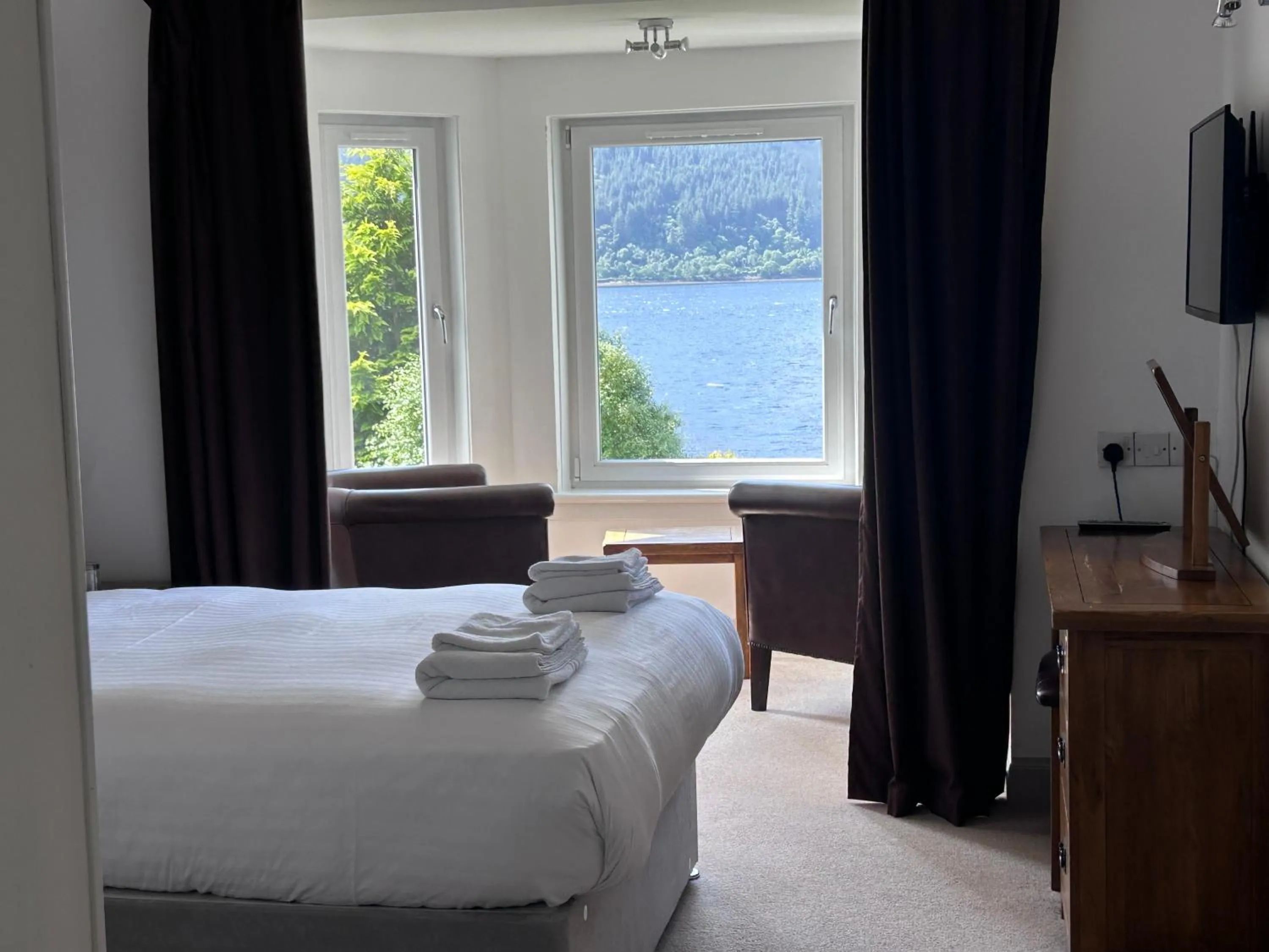 Bedroom, Bed in The Lodge on the Loch by OYO