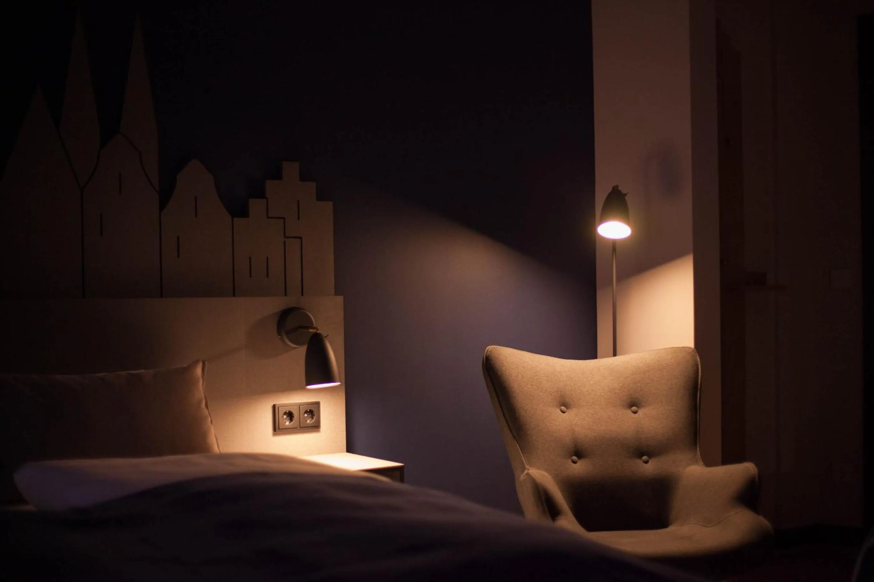 Seating area, Bed in Stadtrandzimmer