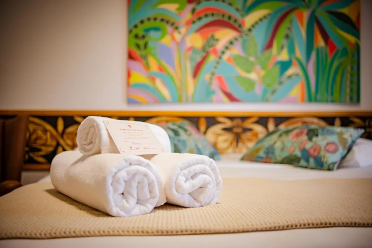 Bed in Pousada Vira Canoa