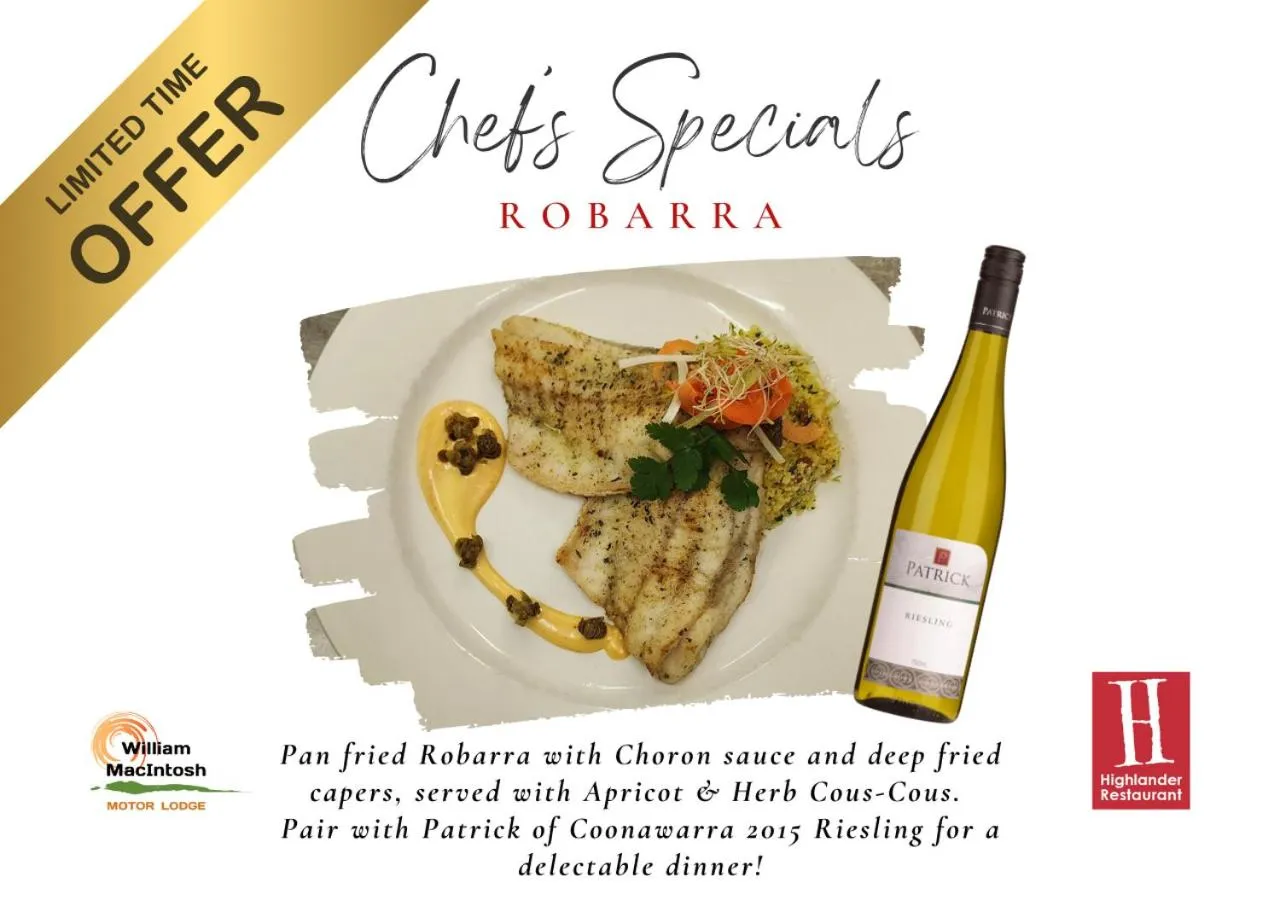 Restaurant/places to eat in William Macintosh Motor Lodge