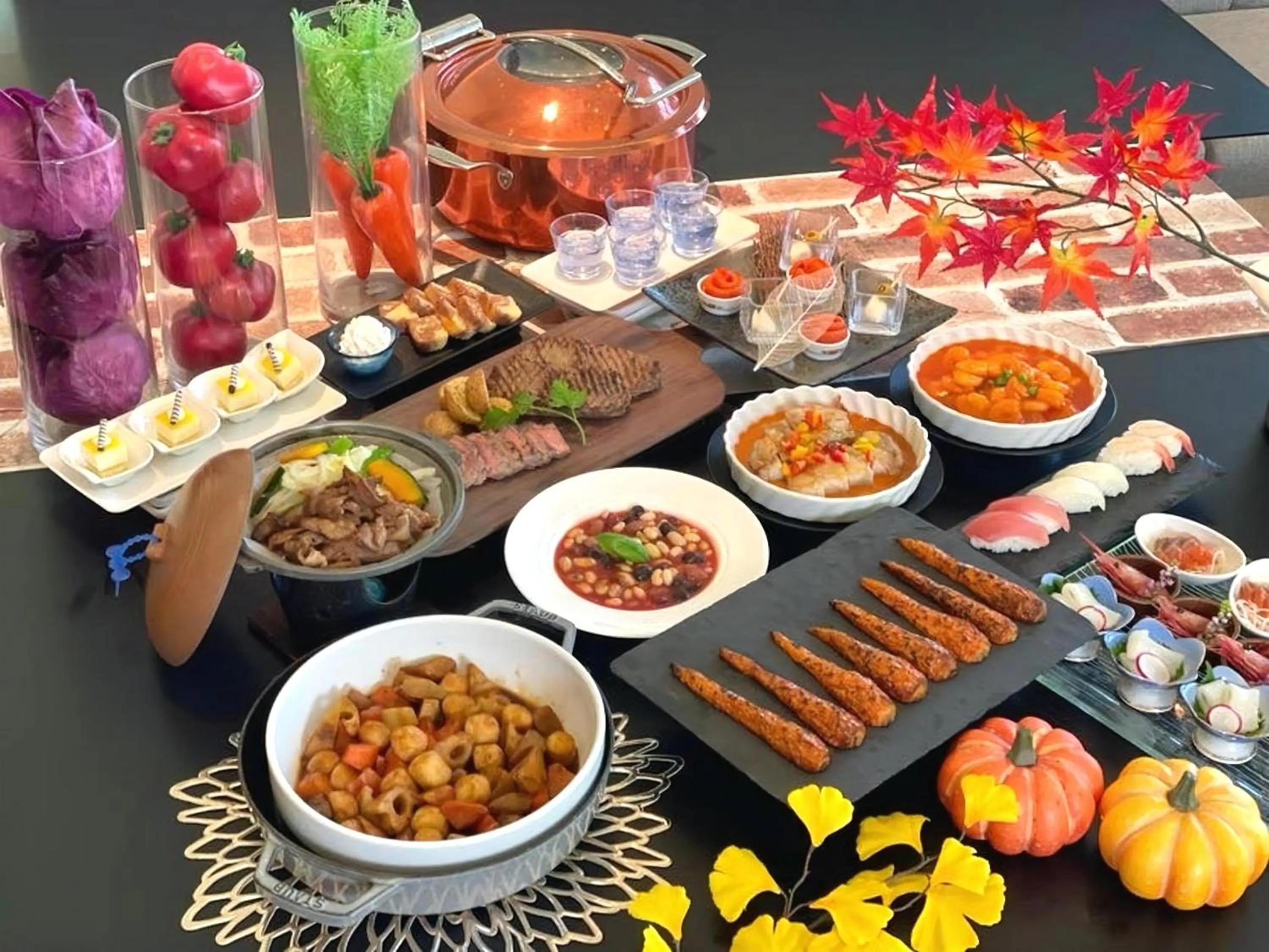 Dinner in Biei Shirogane Onsen Hotel Park Hills