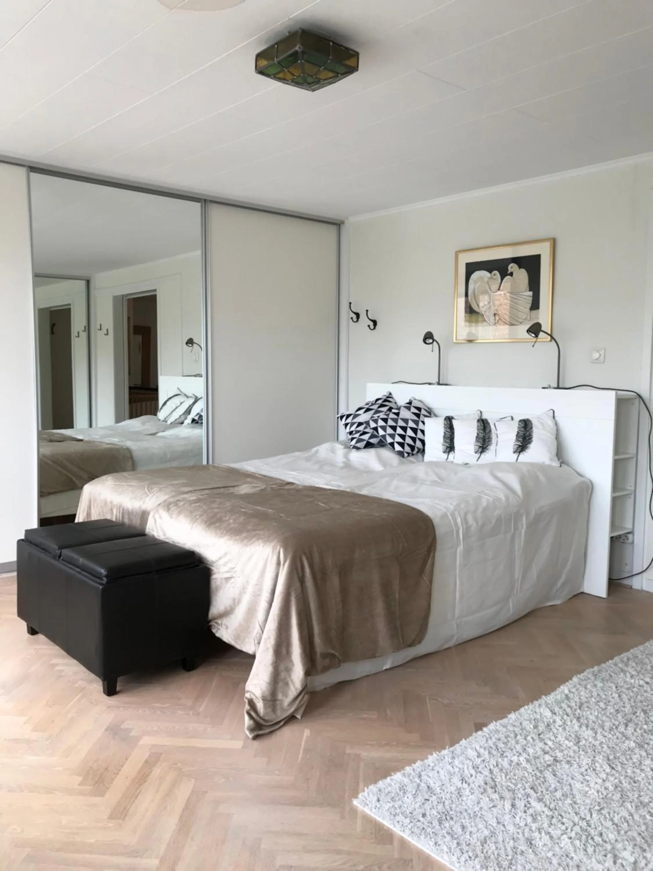 Bed in Mullbärsgårdens Bed and Breakfast